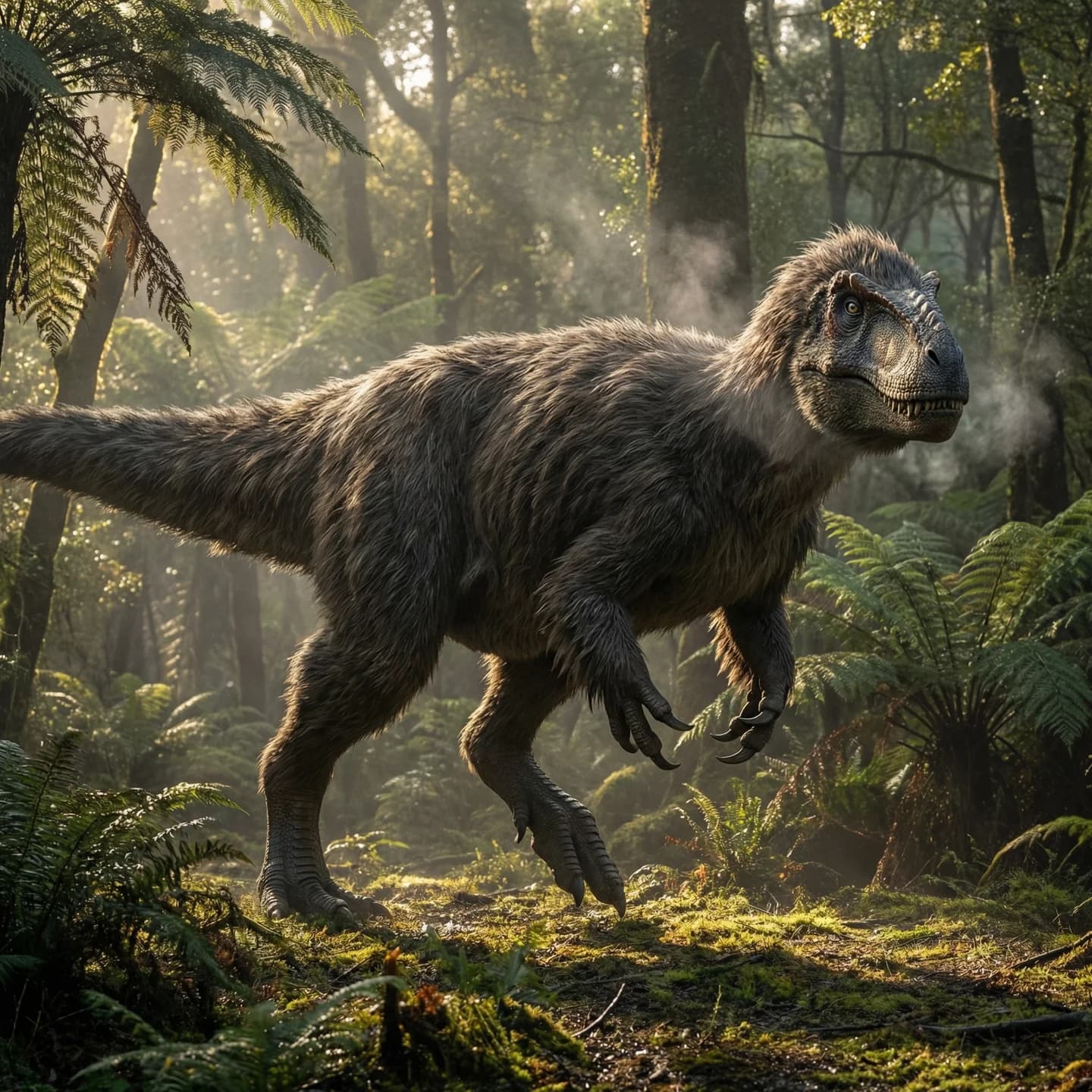 Yutyrannus (Yutyrannus huali) restoration