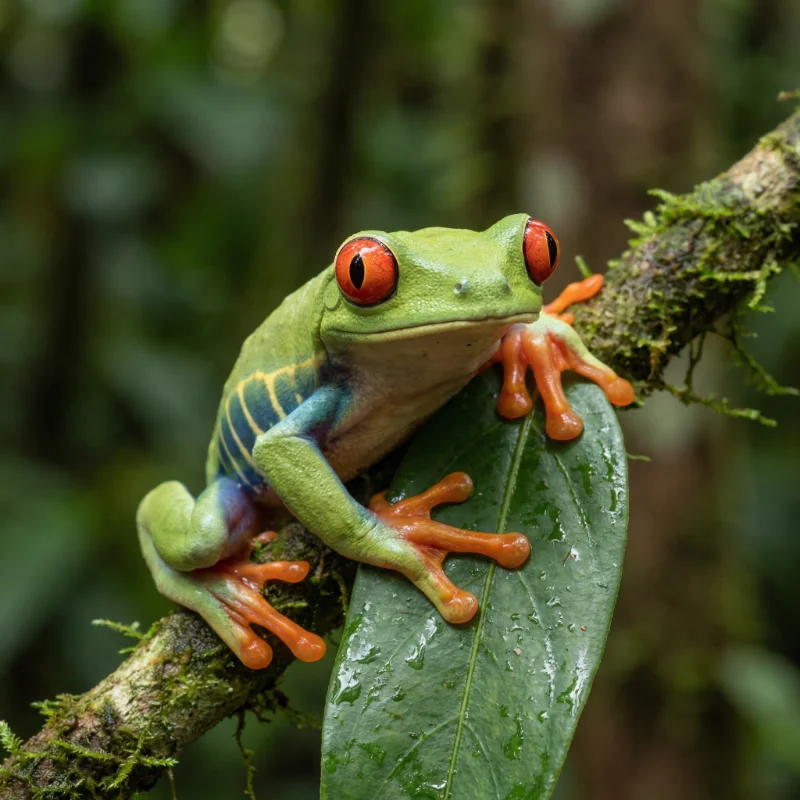 붉은눈청개구리 (Agalychnis callidryas) — 양서류 현생 생물 일러스트 | DinoLifePedia