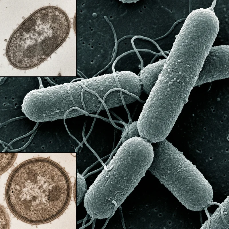 대장균 (Escherichia coli) — 세균 미생물 일러스트 | DinoLifePedia