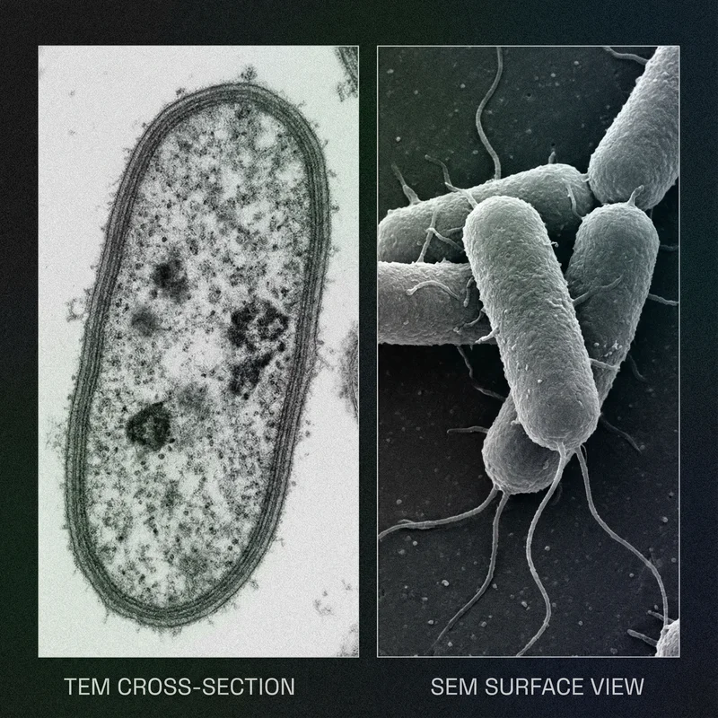 대장균 (Escherichia coli) — 세균 미생물 일러스트 | DinoLifePedia