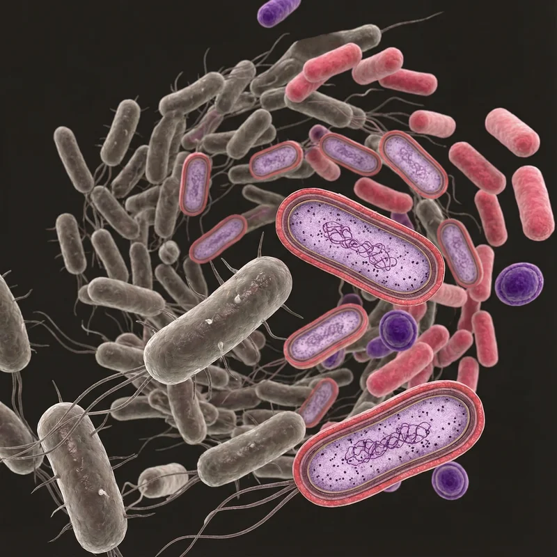 대장균 (Escherichia coli) — 세균 미생물 일러스트 | DinoLifePedia