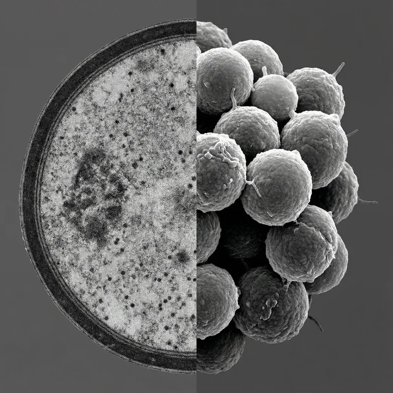 황색포도상구균 (Staphylococcus aureus) — 세균 미생물 일러스트 | DinoLifePedia