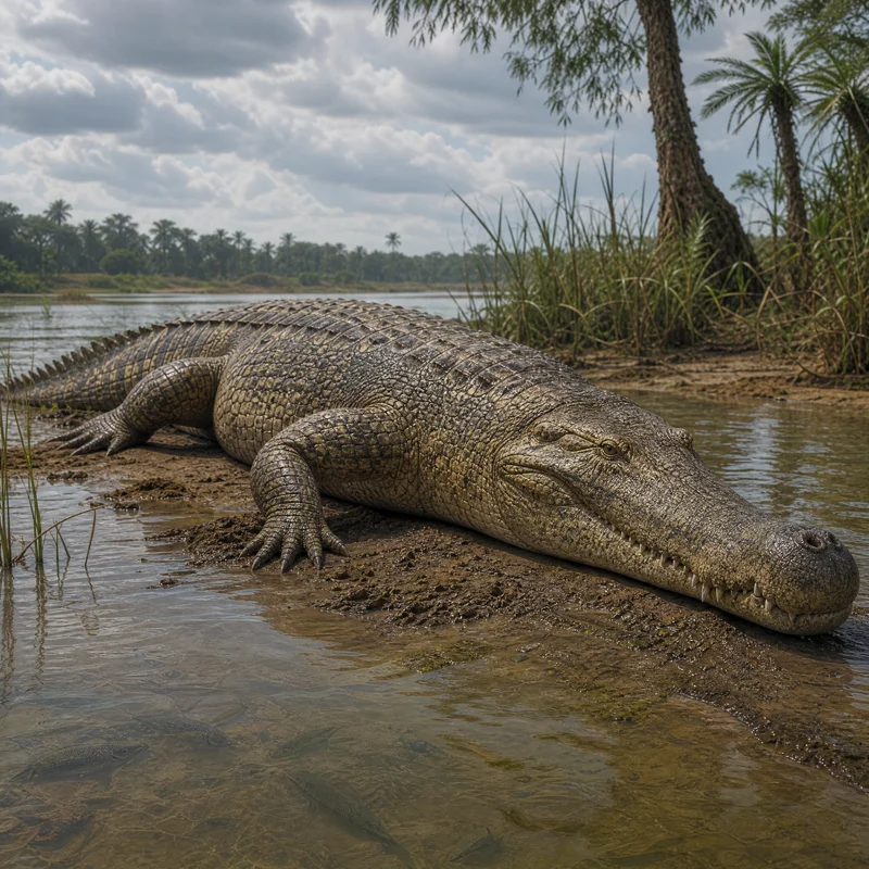 사르코수쿠스 (Sarcosuchus imperator) — 악어류 · 백악기 고생물 일러스트 | DinoLifePedia