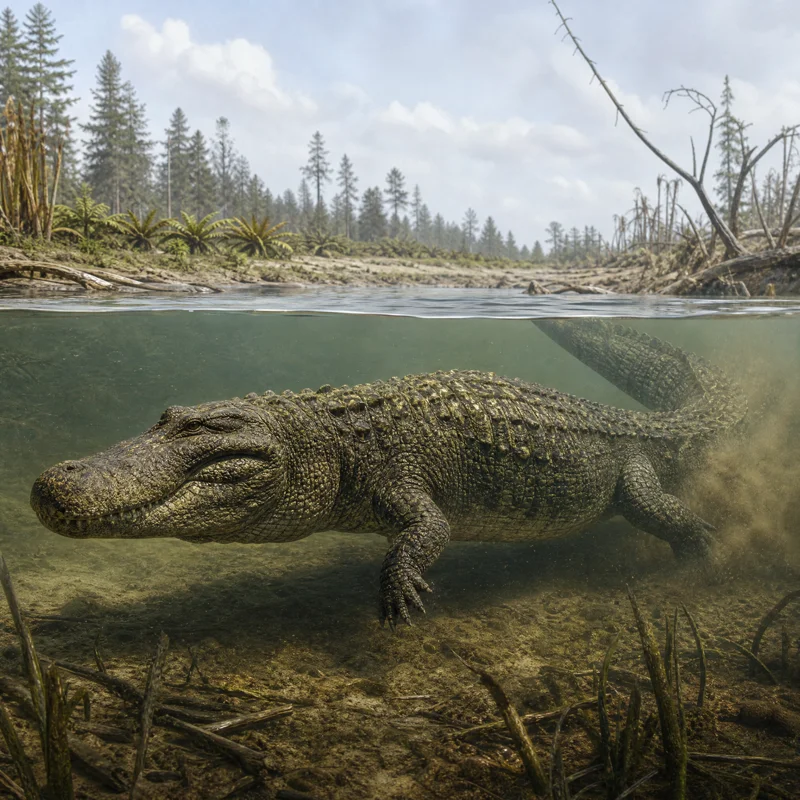 데이노수쿠스 (Deinosuchus) — 악어류 · 백악기 고생물 일러스트 | DinoLifePedia