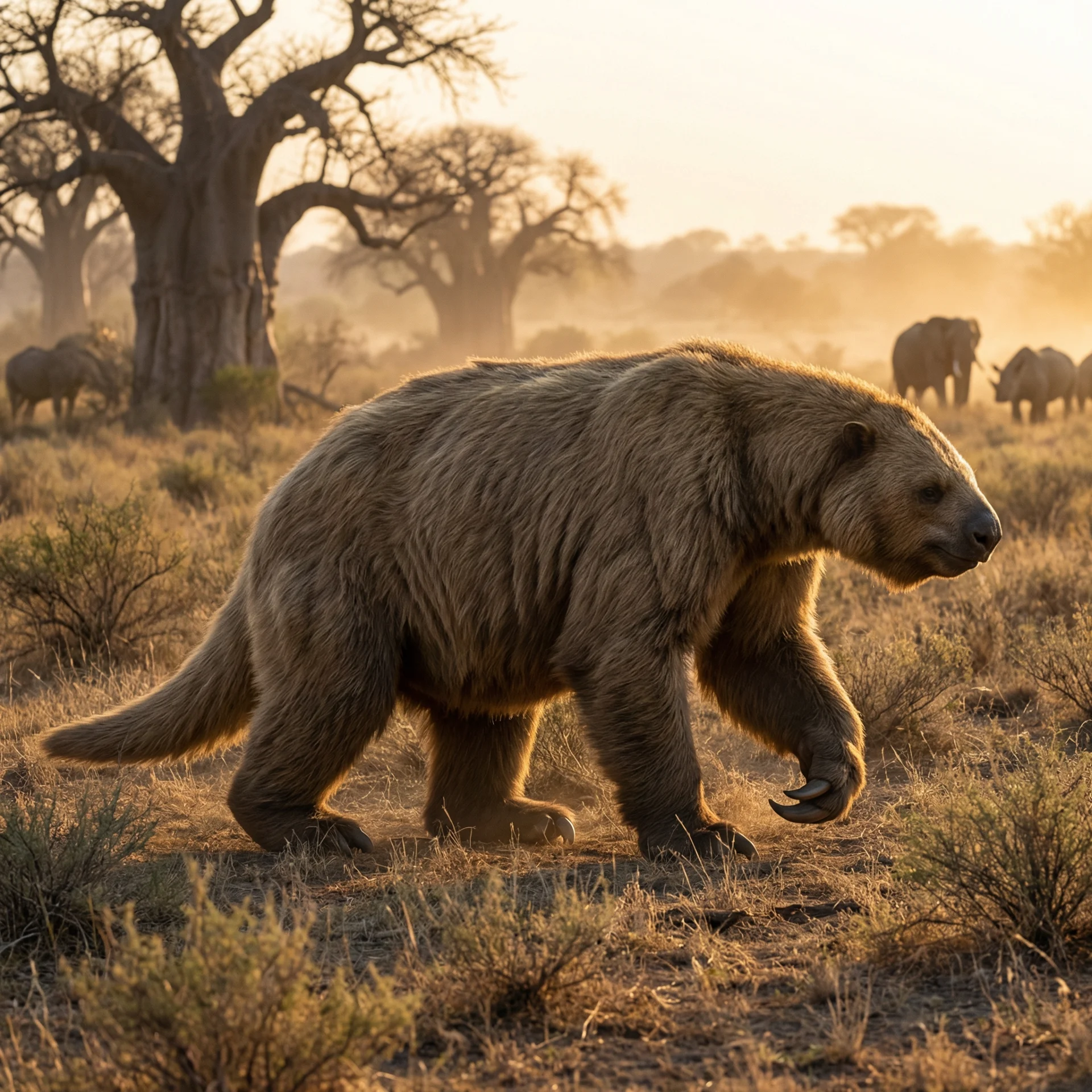메가테리움 (Megatherium americanum) — 매머드 · 신생대 고생물 일러스트 | DinoLifePedia