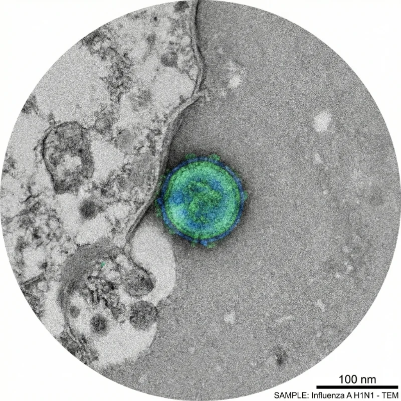인플루엔자 바이러스 (Influenzavirus A, B, C, D) — 바이러스 미생물 일러스트 | DinoLifePedia