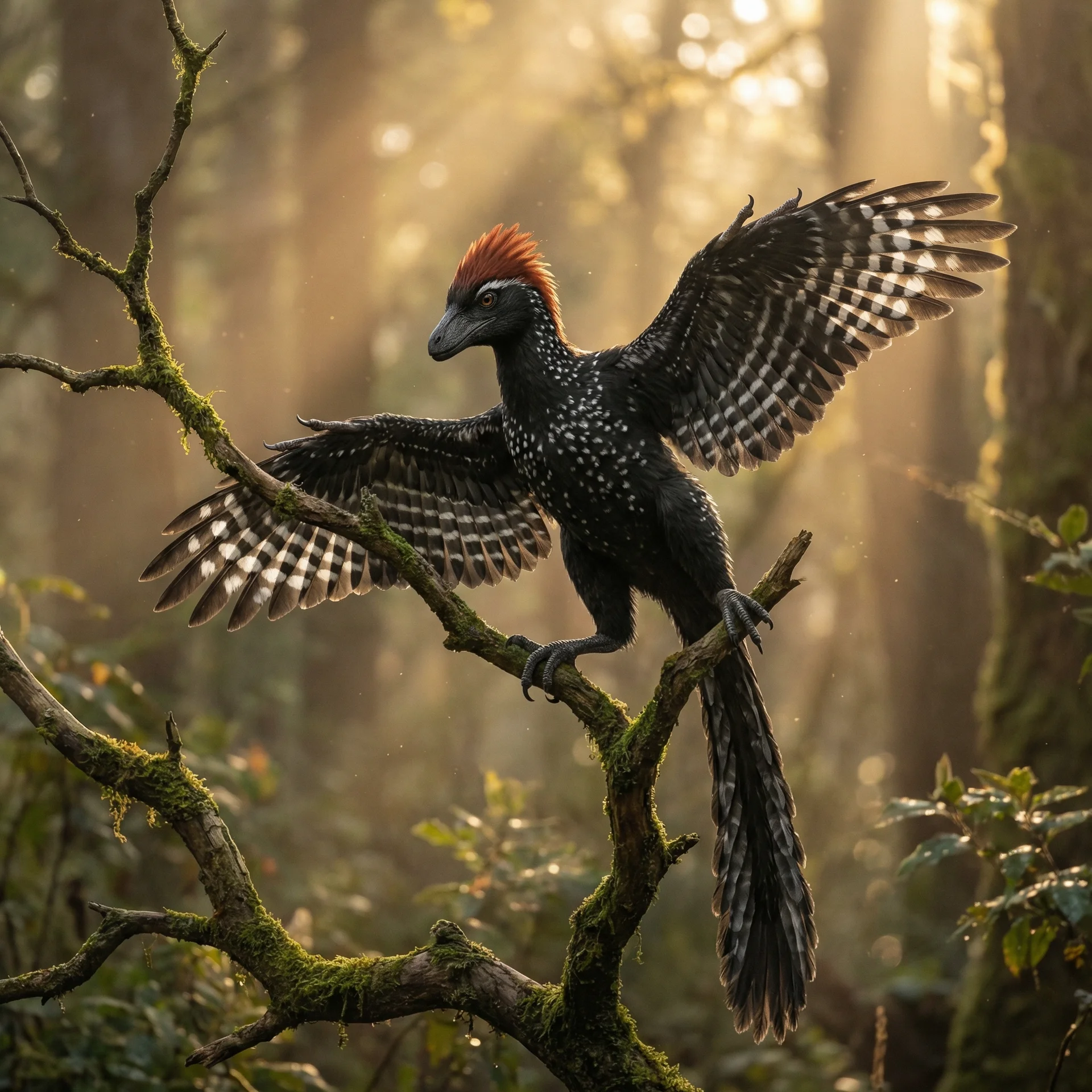 Anchiornis (Anchiornis huxleyi) — Dinosaurs · Jurassic Period prehistoric life illustration | DinoLifePedia