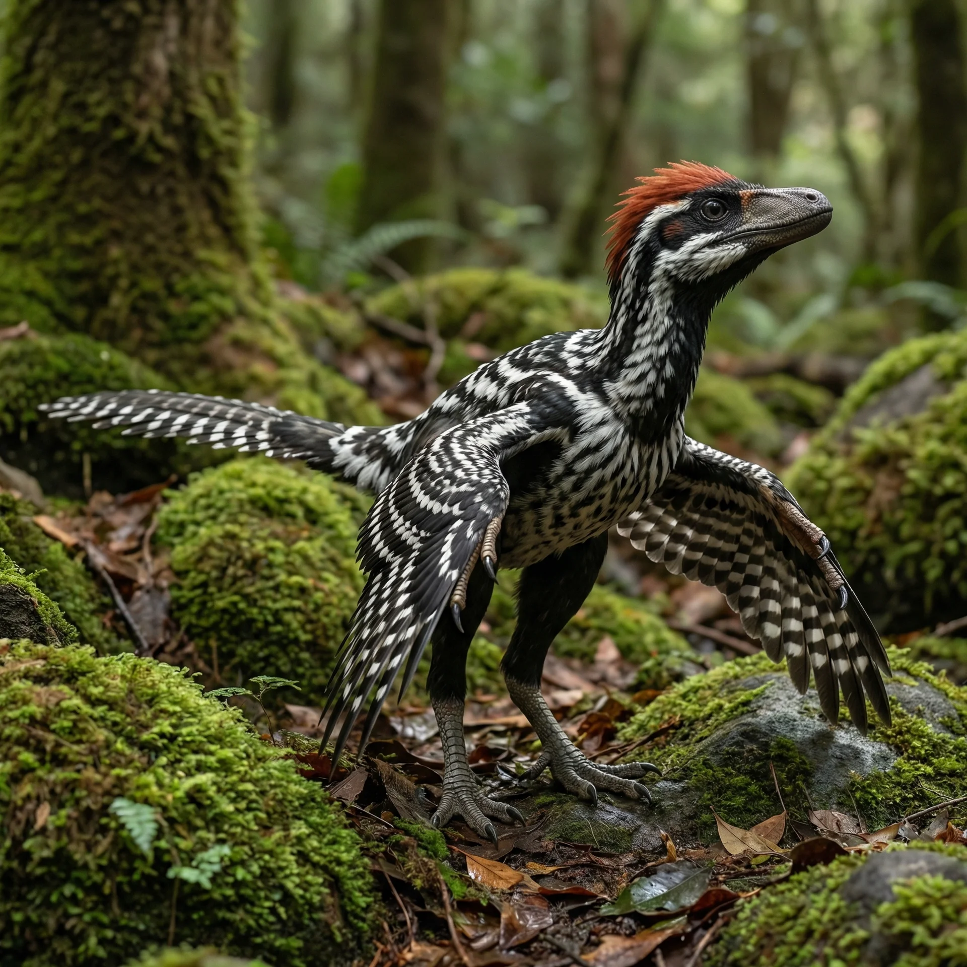 Anchiornis (Anchiornis huxleyi) — Dinosaurs · Jurassic Period prehistoric life illustration | DinoLifePedia