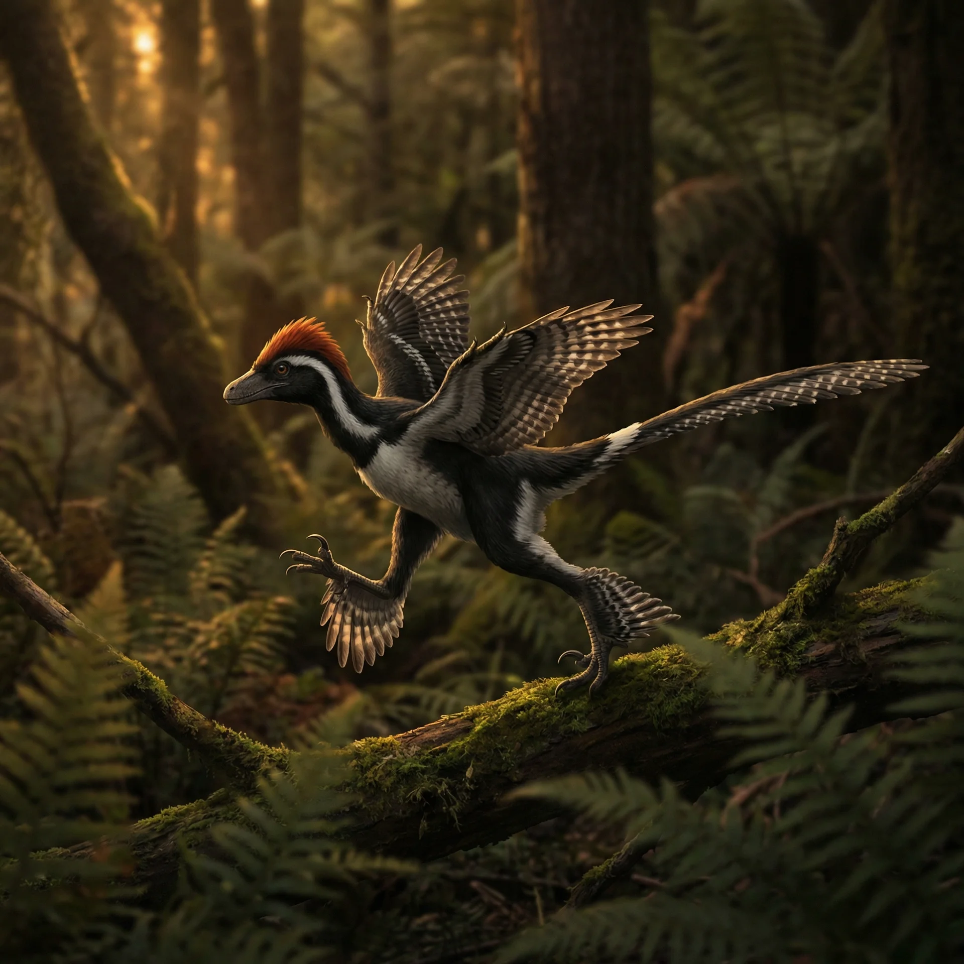 Anchiornis (Anchiornis huxleyi) — Dinosaurs · Jurassic Period prehistoric life illustration | DinoLifePedia