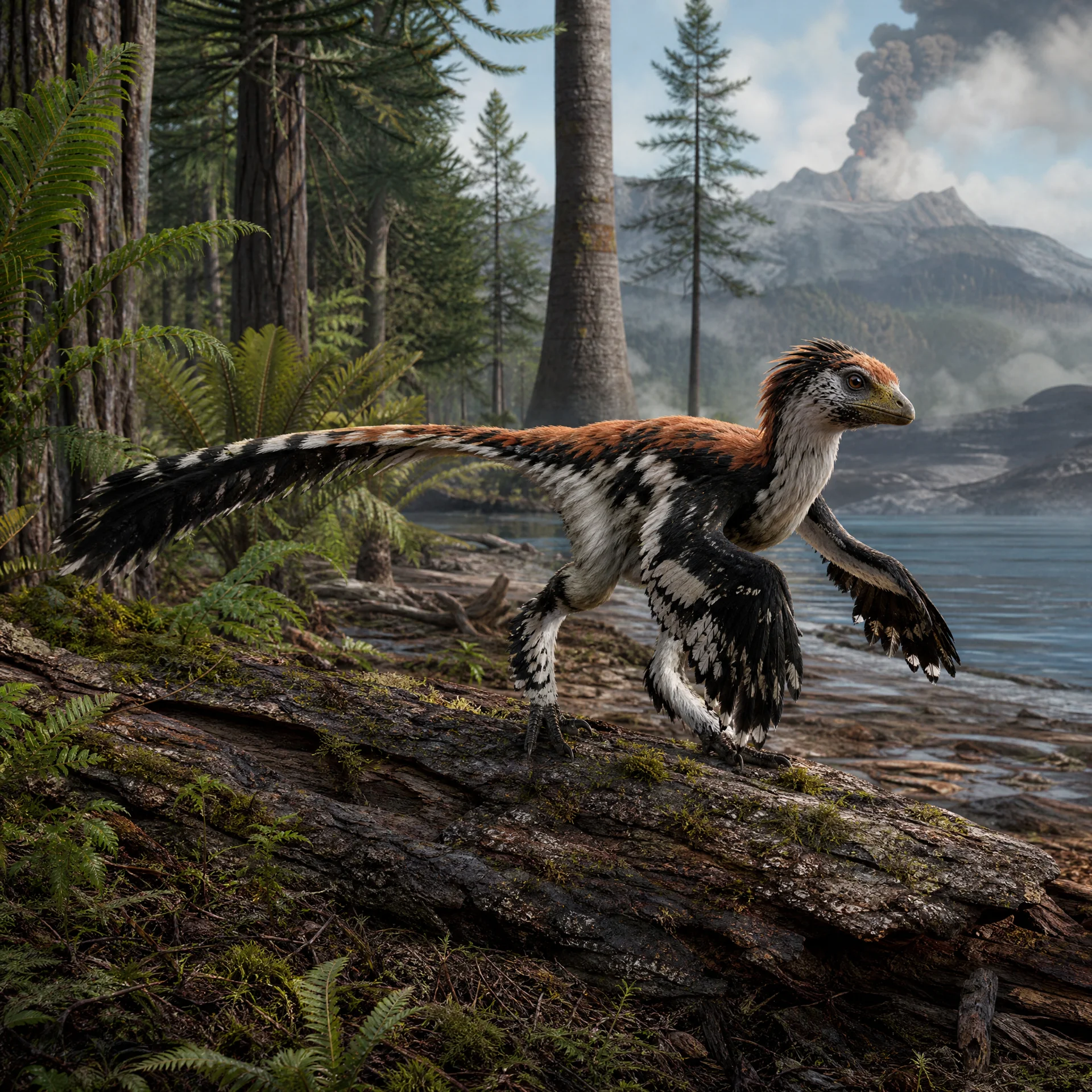 Anchiornis (Anchiornis huxleyi) — Dinosaurs · Jurassic Period prehistoric life illustration | DinoLifePedia
