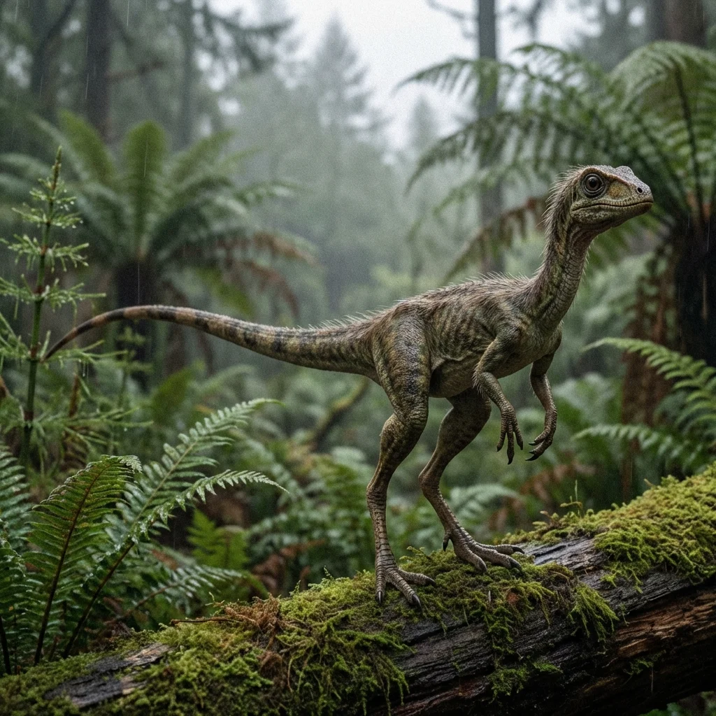 Procompsognathus (Procompsognathus triassicus) — Dinosaurs · Triassic Period prehistoric life illustration | DinoLifePedia