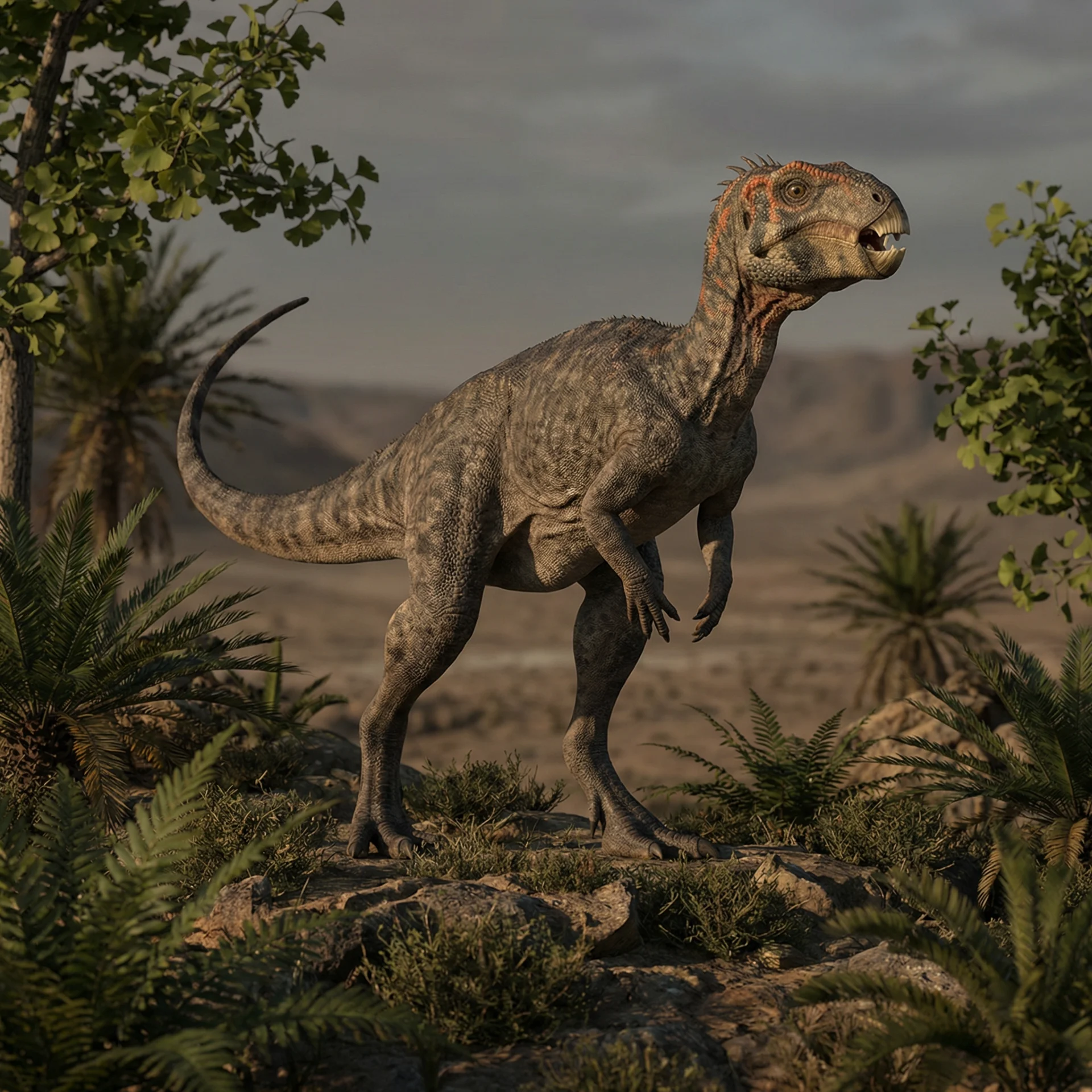 Heterodontosaurus (Heterodontosaurus tucki) — Dinosaurs · Jurassic Period prehistoric life illustration | DinoLifePedia