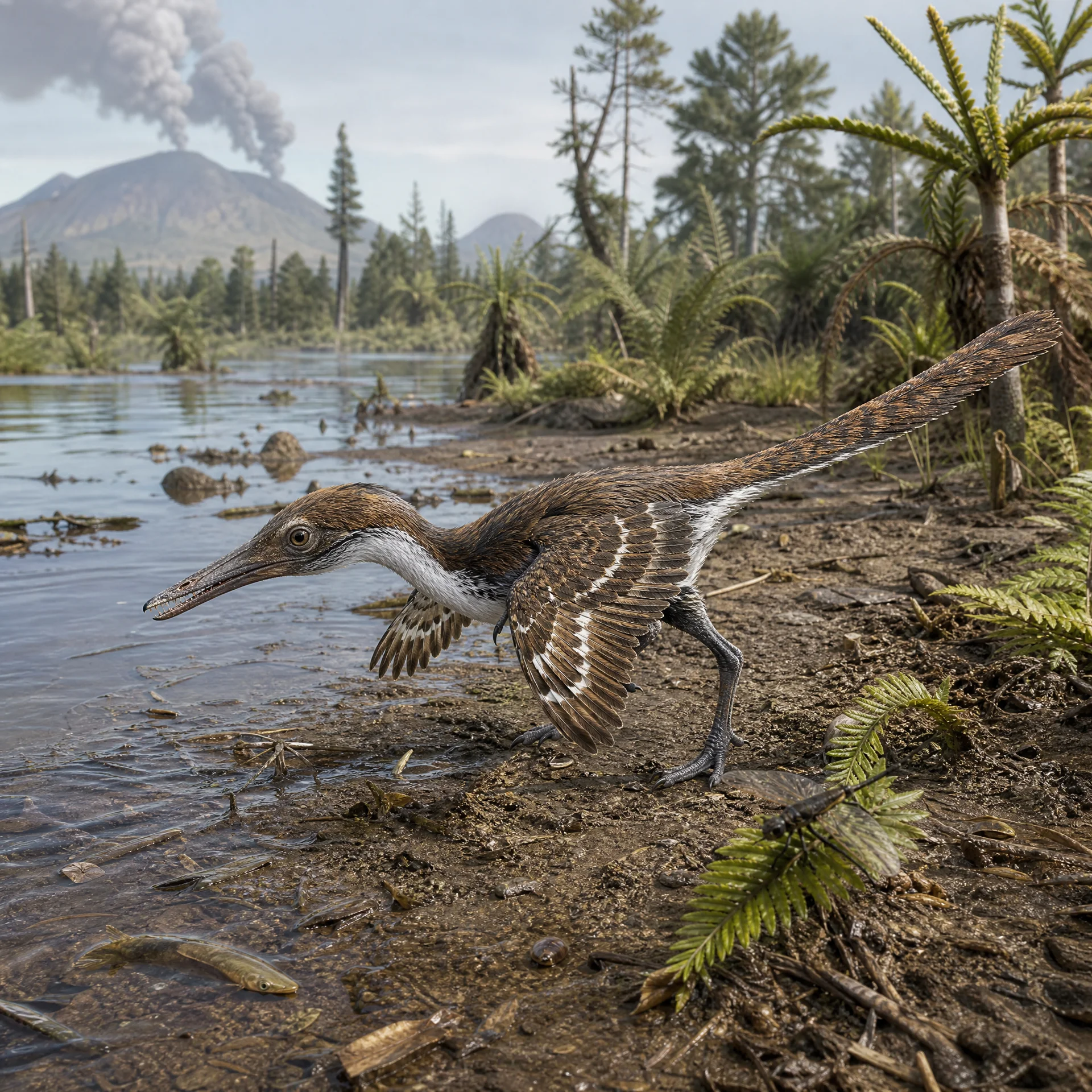 Longipteryx (Longipteryx chaoyangensis) — Dinosaurs · Cretaceous Period prehistoric life illustration | DinoLifePedia