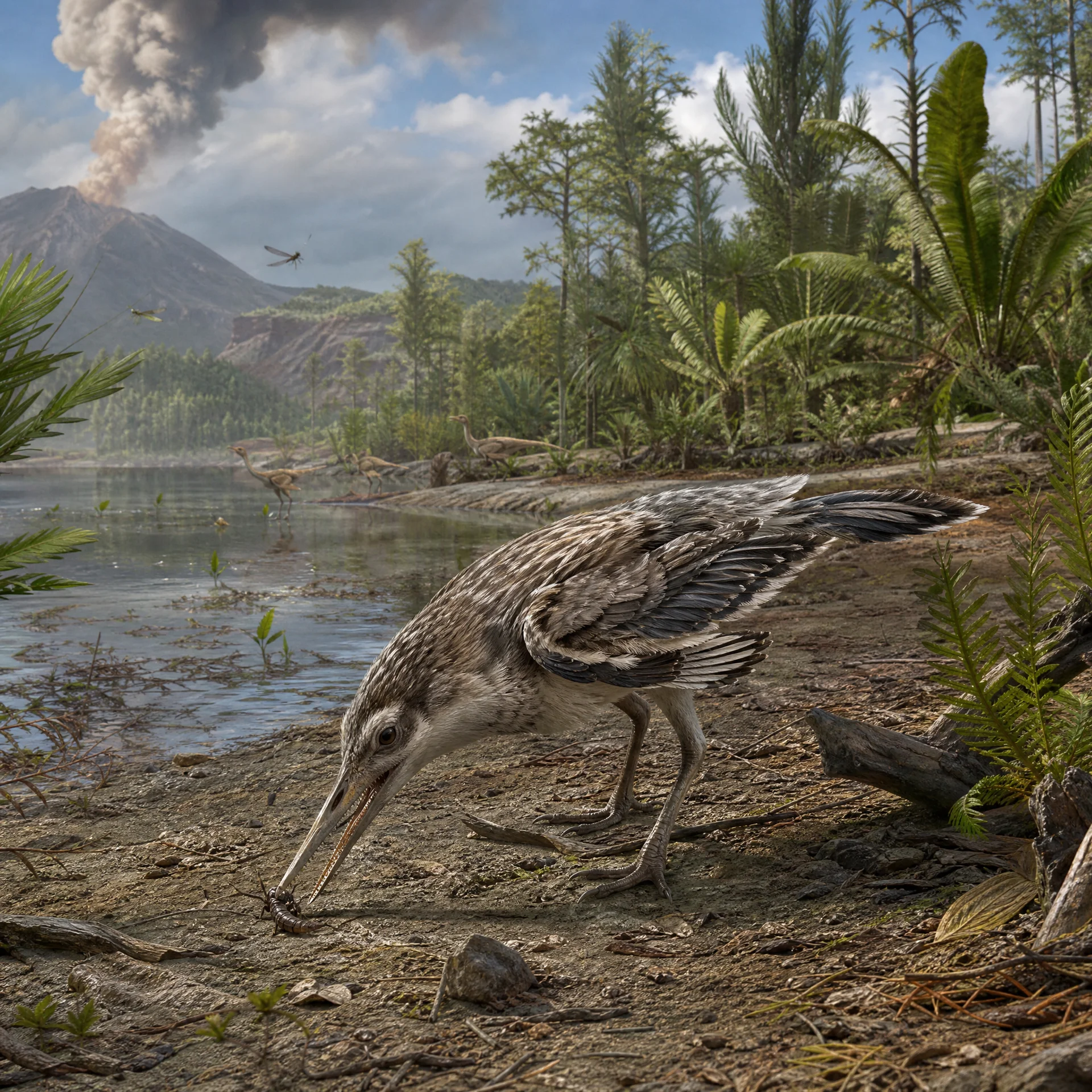 Longipteryx (Longipteryx chaoyangensis) — Dinosaurs · Cretaceous Period prehistoric life illustration | DinoLifePedia