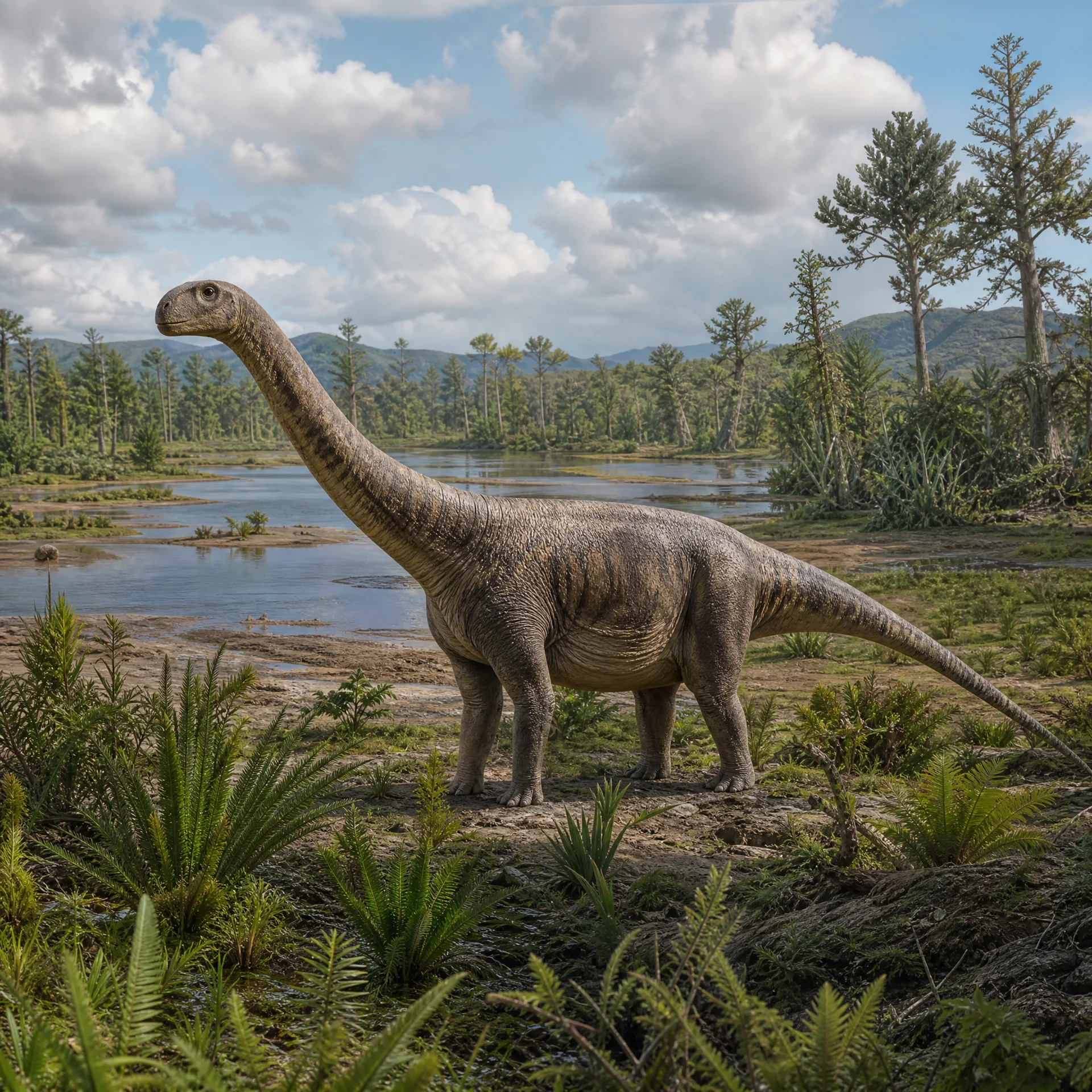 Magyarosaurus (Magyarosaurus dacus) — Dinosaurs · Cretaceous Period prehistoric life illustration | DinoLifePedia