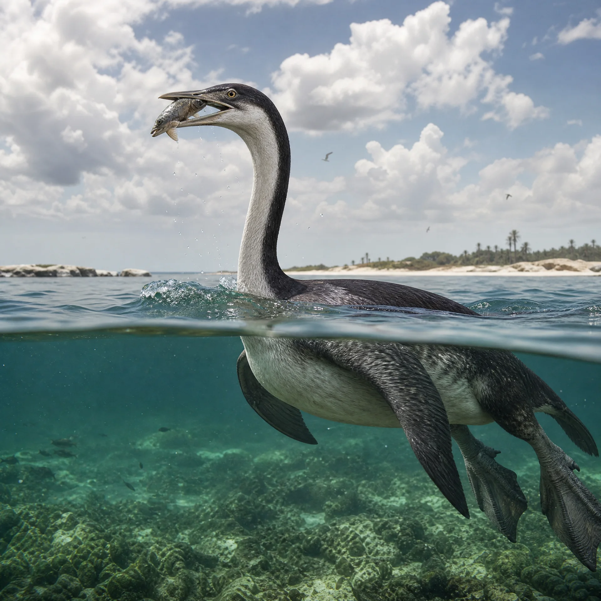 헤스페로르니스 (Hesperornis regalis) — 공룡 · 백악기 고생물 일러스트 | DinoLifePedia