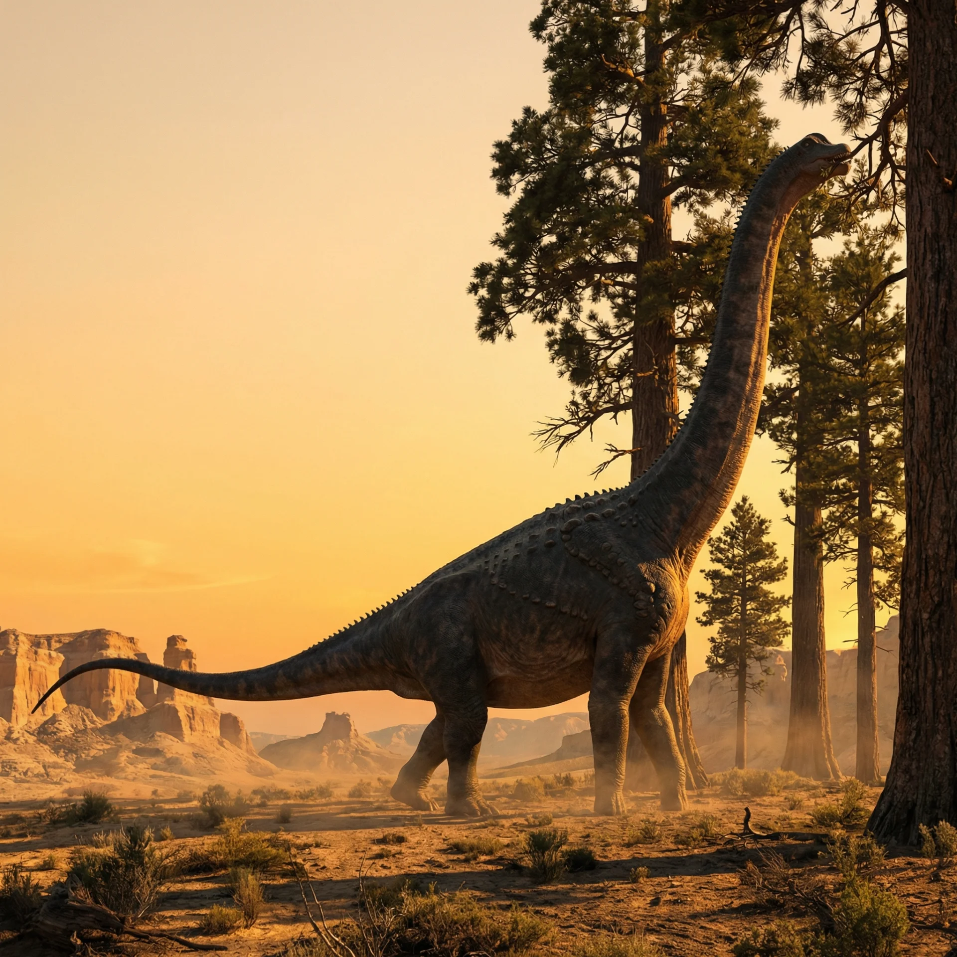 Alamosaurus (Alamosaurus sanjuanensis) — Dinosaurs · Cretaceous Period prehistoric life illustration | DinoLifePedia