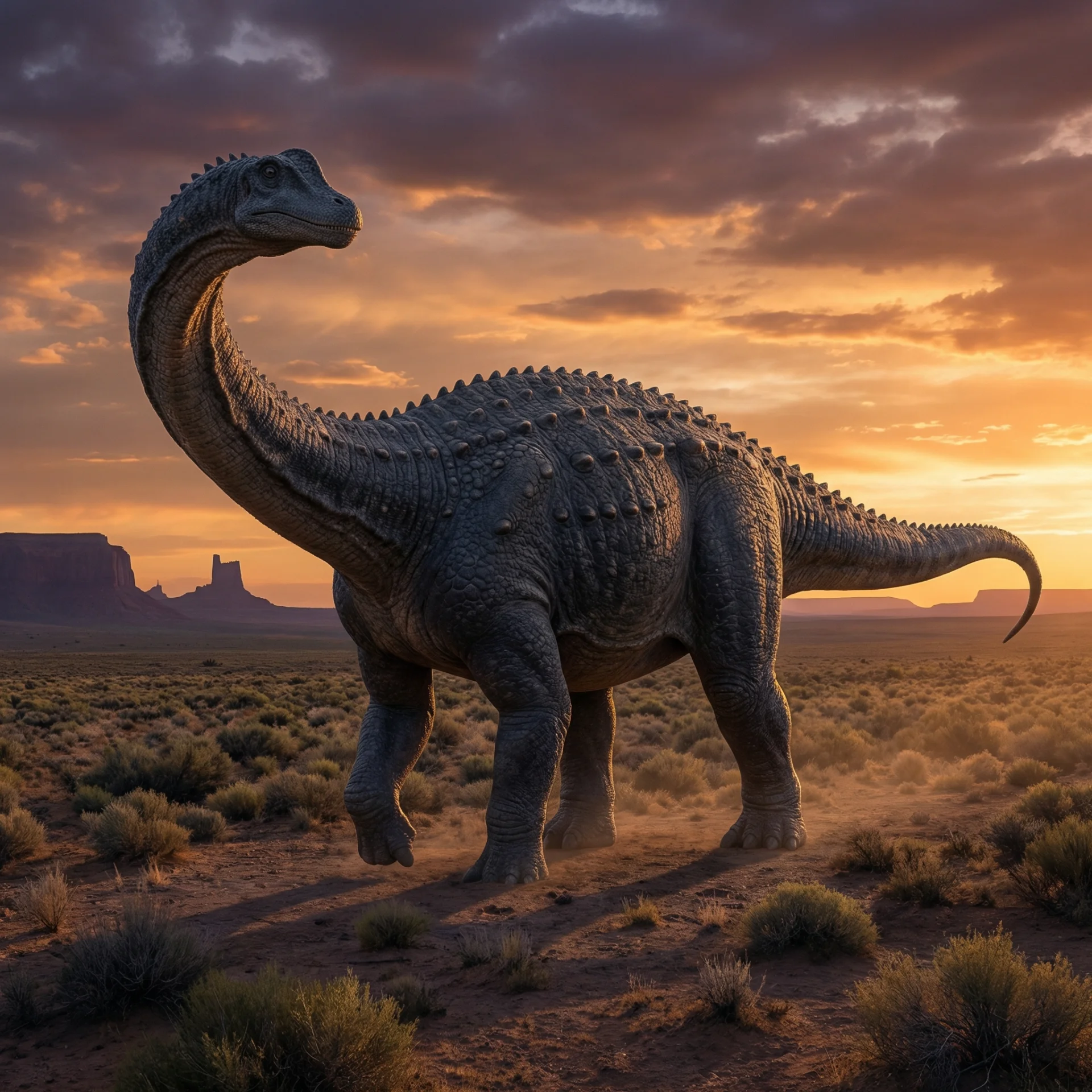 Alamosaurus (Alamosaurus sanjuanensis) — Dinosaurs · Cretaceous Period prehistoric life illustration | DinoLifePedia