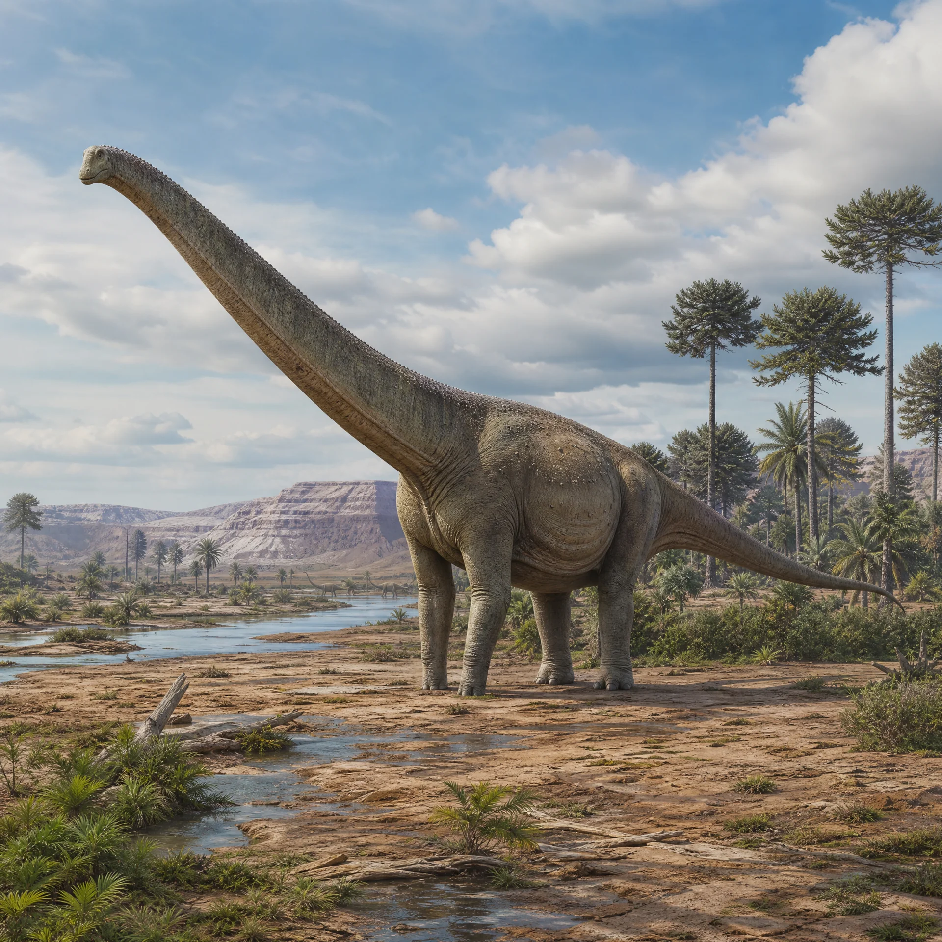 Alamosaurus (Alamosaurus sanjuanensis) — Dinosaurs · Cretaceous Period prehistoric life illustration | DinoLifePedia