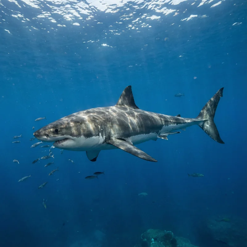 백상아리 (Carcharodon carcharias) — 어류 현생 생물 일러스트 | DinoLifePedia