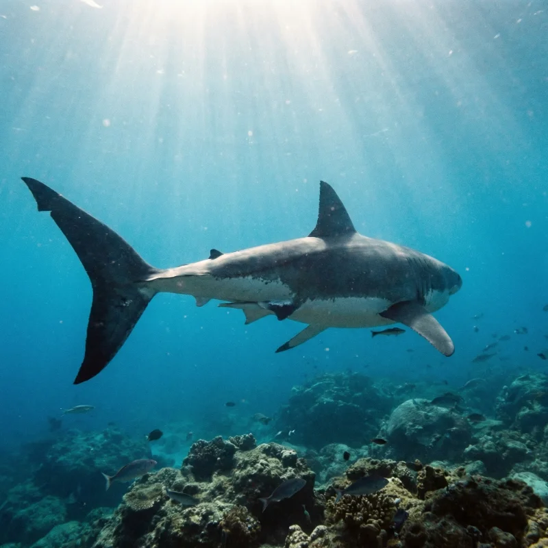백상아리 (Carcharodon carcharias) — 어류 현생 생물 일러스트 | DinoLifePedia
