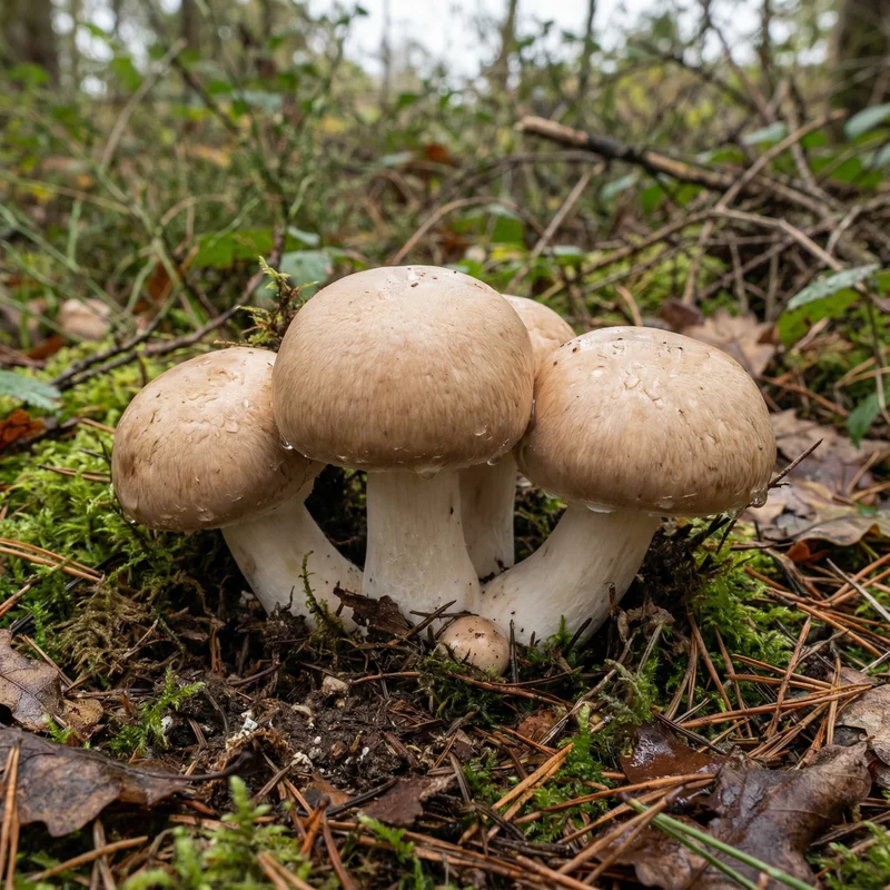 양송이버섯 (Agaricus bisporus) — 균류 현생 생물 일러스트 | DinoLifePedia