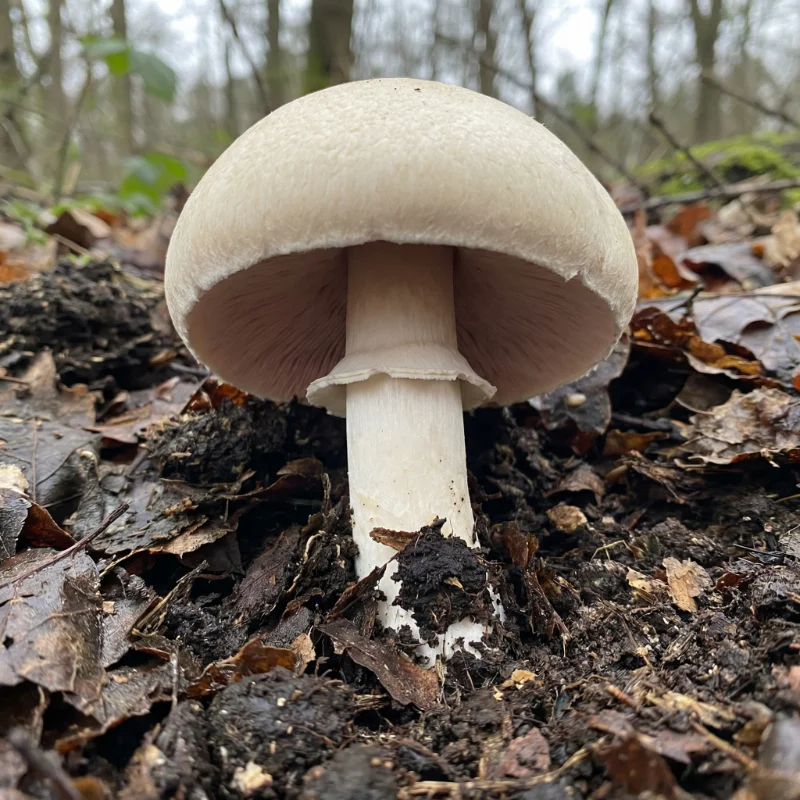 양송이버섯 (Agaricus bisporus) — 균류 현생 생물 일러스트 | DinoLifePedia