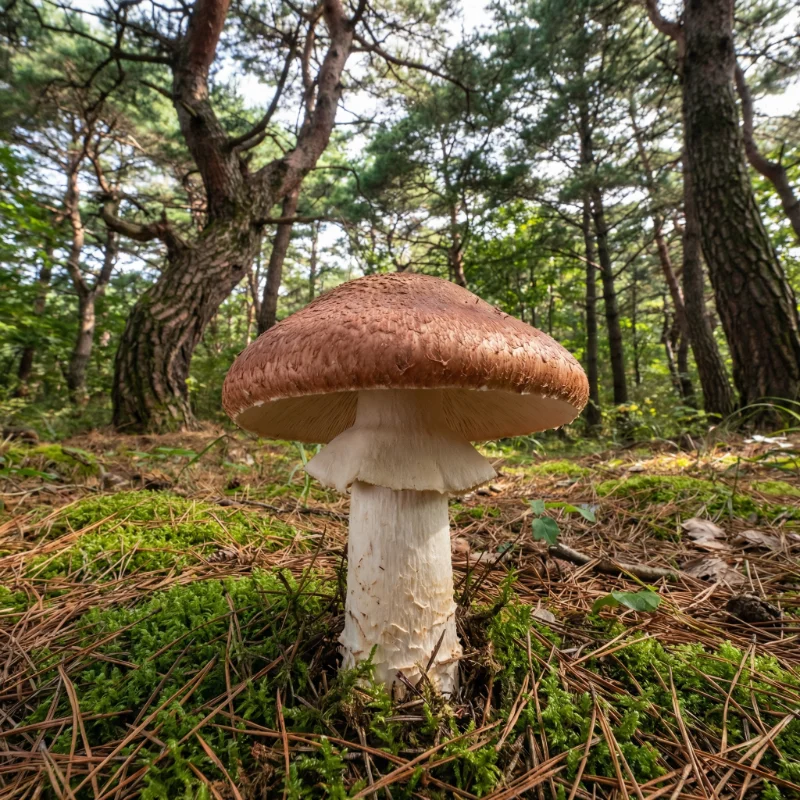 송이버섯 (Tricholoma matsutake) — 균류 현생 생물 일러스트 | DinoLifePedia