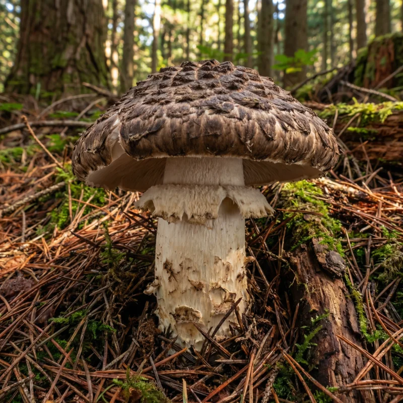 송이버섯 (Tricholoma matsutake) — 균류 현생 생물 일러스트 | DinoLifePedia