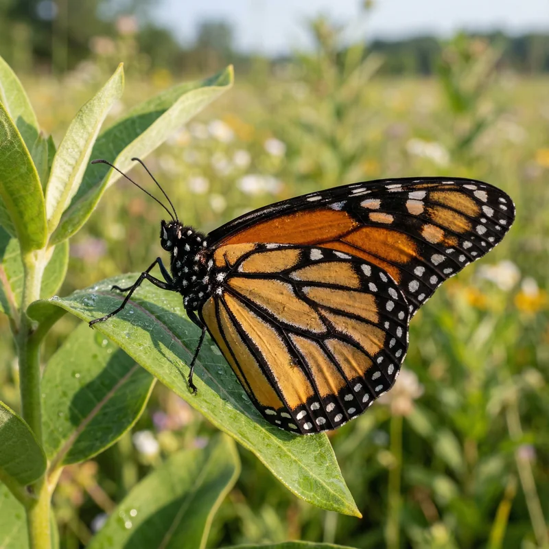 제왕나비 (Danaus plexippus) — 곤충 현생 생물 일러스트 | DinoLifePedia
