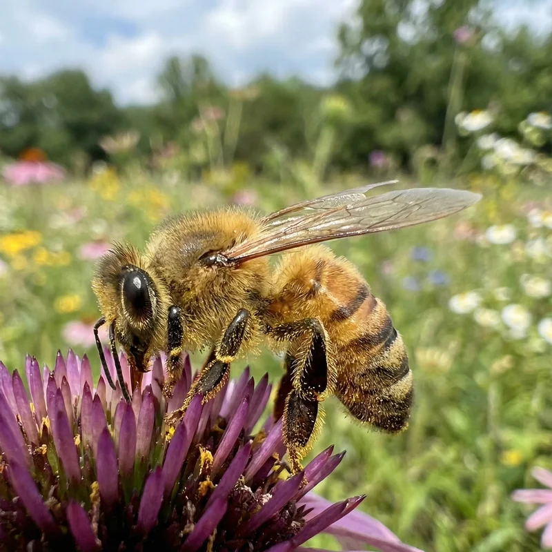 꿀벌 (Apis mellifera) — 곤충 현생 생물 일러스트 | DinoLifePedia