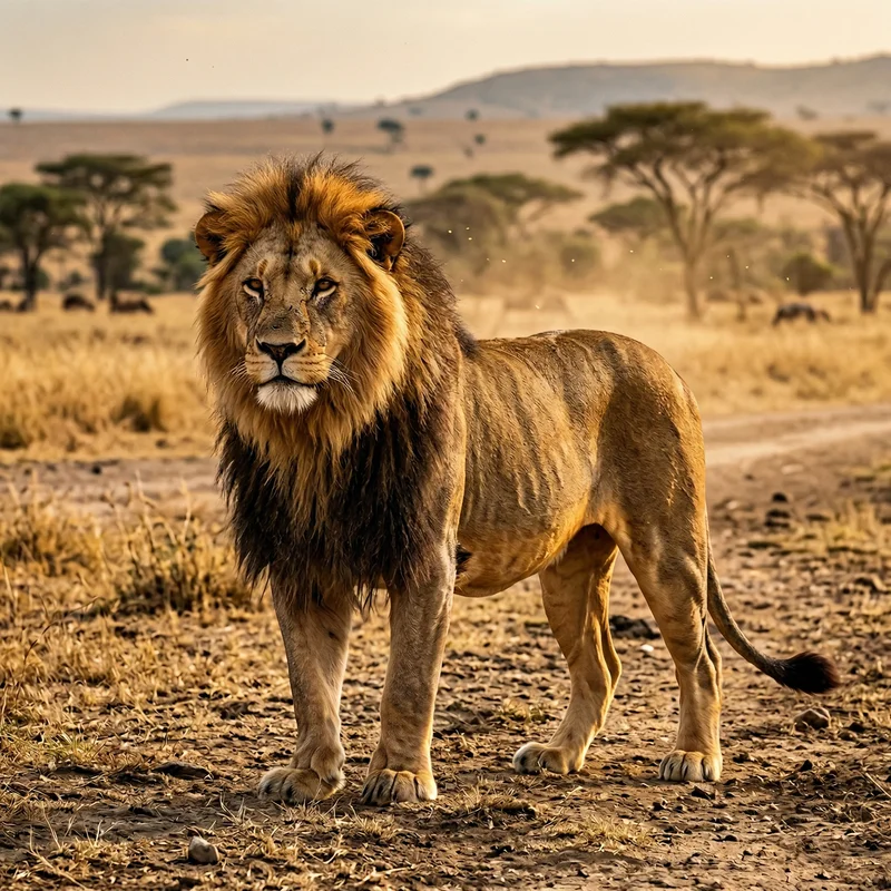사자 (Panthera leo) — 포유류 현생 생물 일러스트 | DinoLifePedia