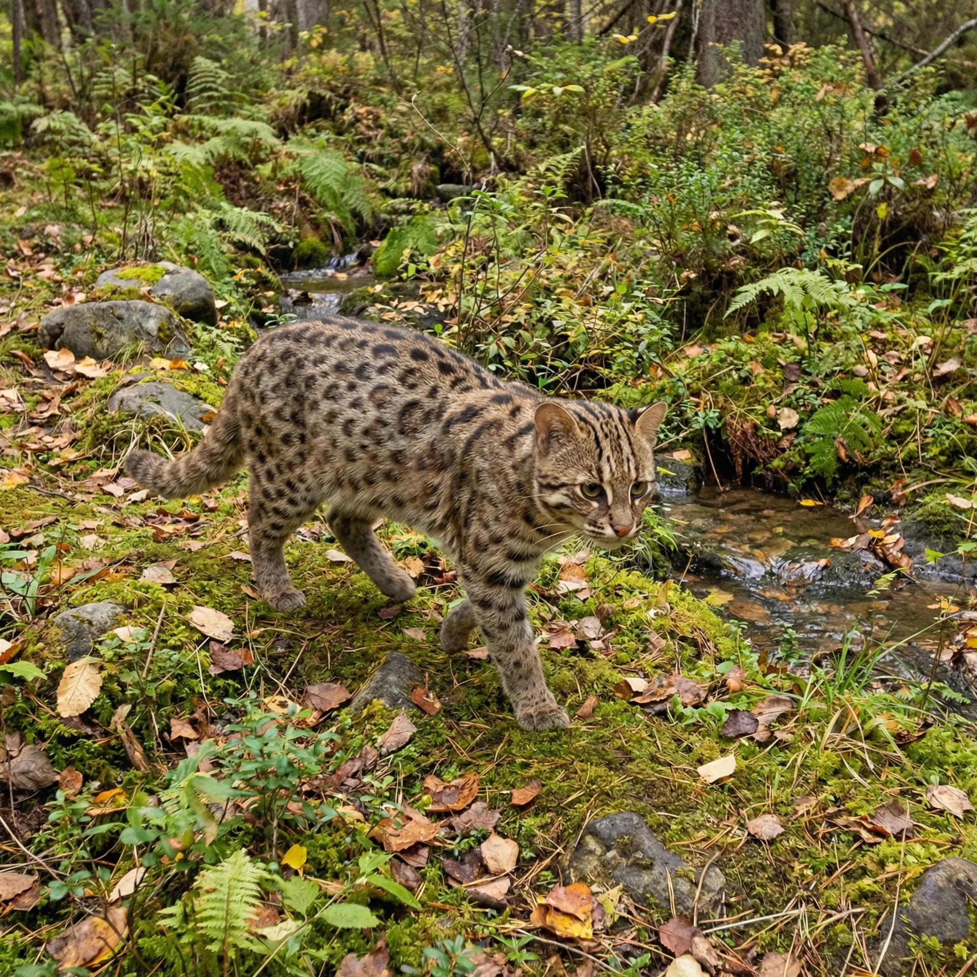 Amur Leopard Cat | Mammals · modern life Amur Leopard Cat (Prionailurus bengalensis euptilura) — Mammals modern living organism illustration | DinoLifePedia