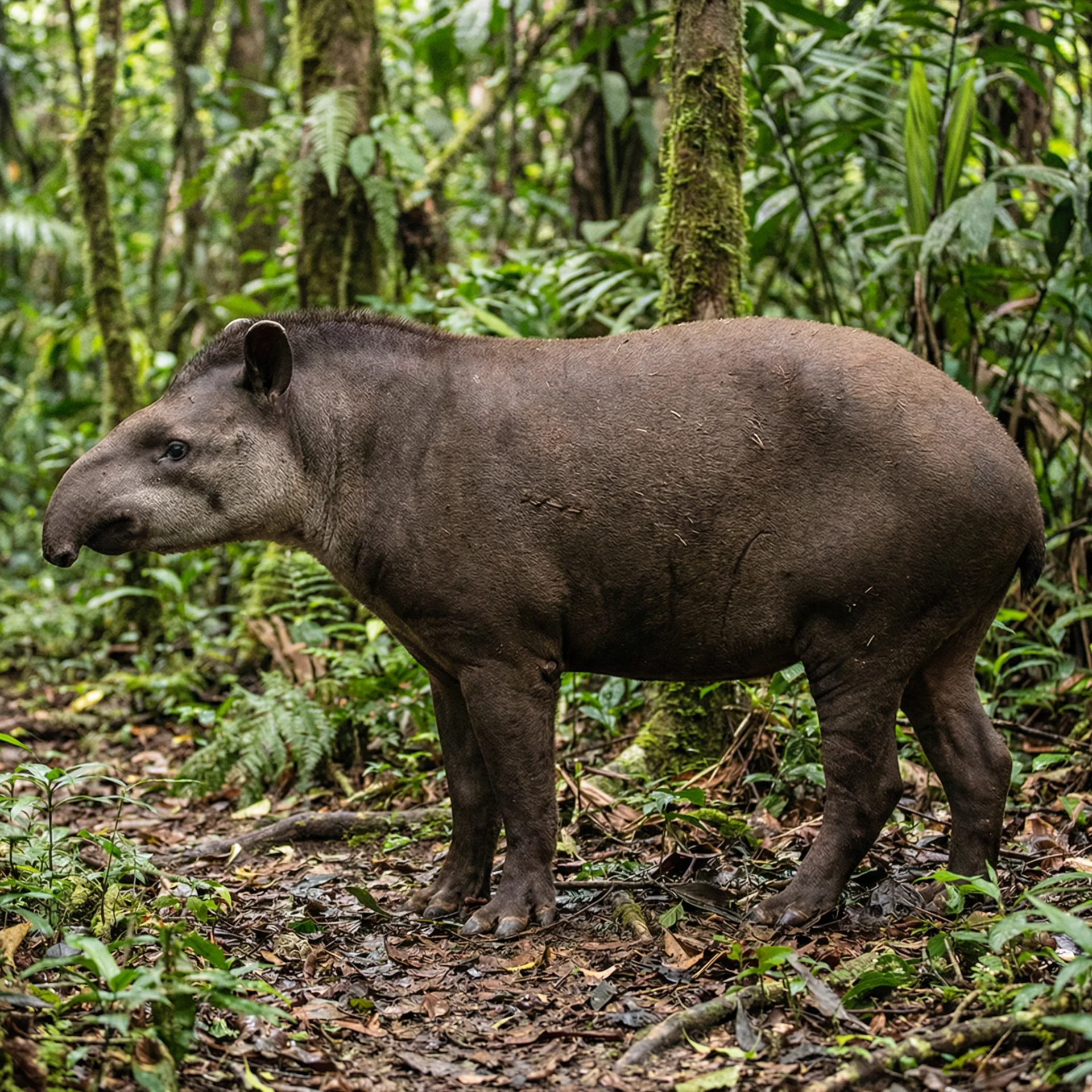 South American Tapir (Tapirus terrestris) — Mammals modern living organism illustration | DinoLifePedia