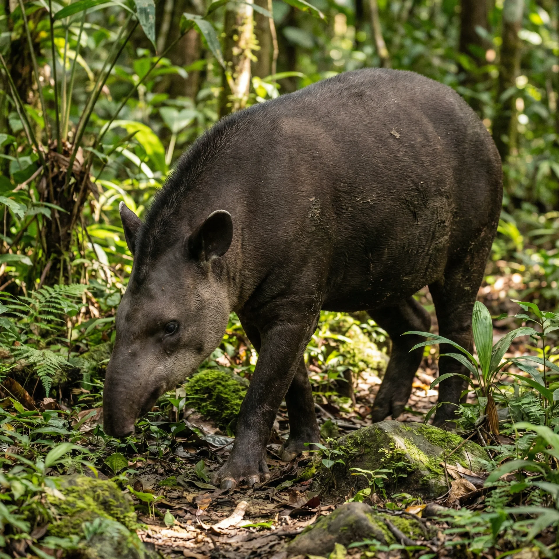 South American Tapir (Tapirus terrestris) — Mammals modern living organism illustration | DinoLifePedia