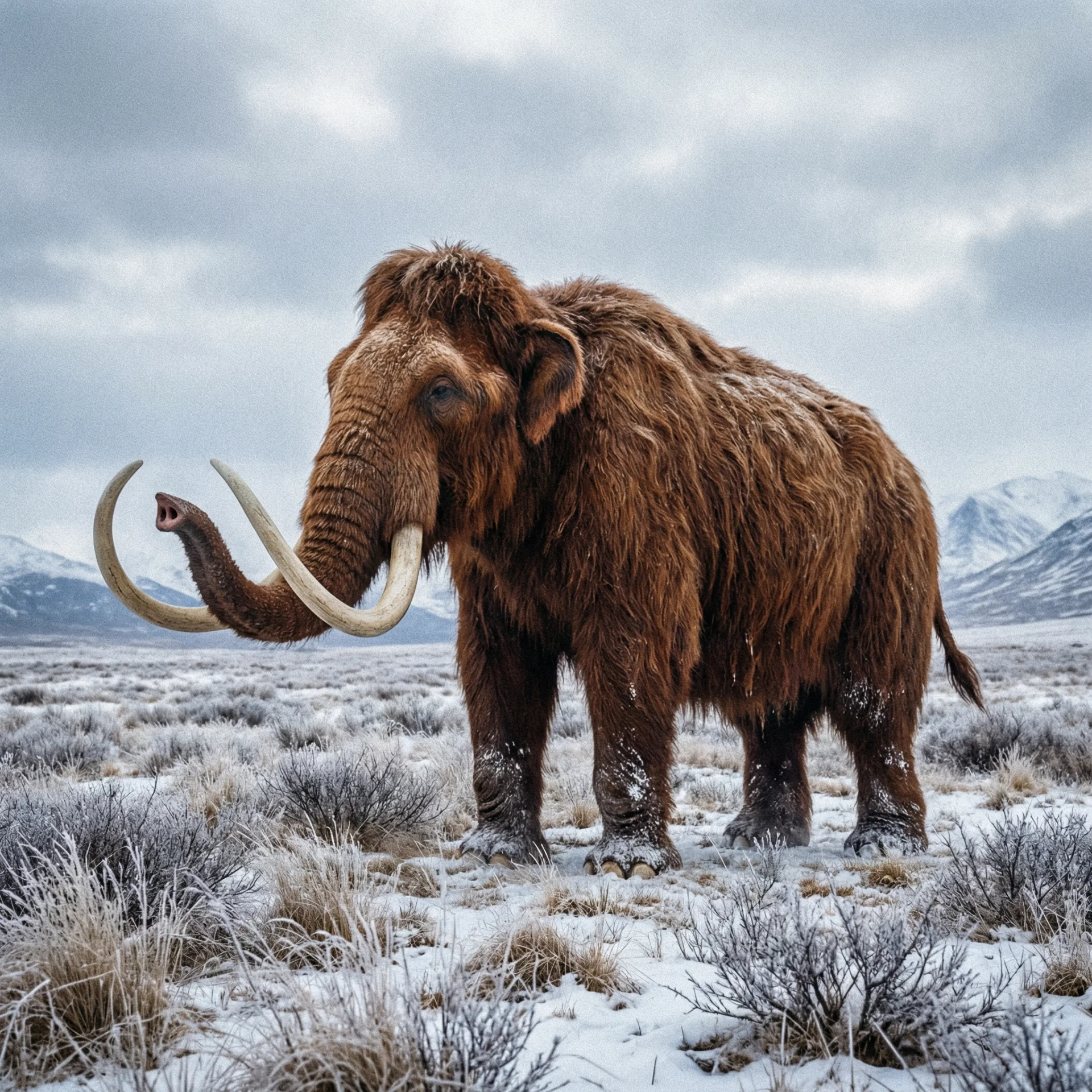 털매머드 (Mammuthus primigenius) — 매머드 · 신생대 고생물 일러스트 | DinoLifePedia