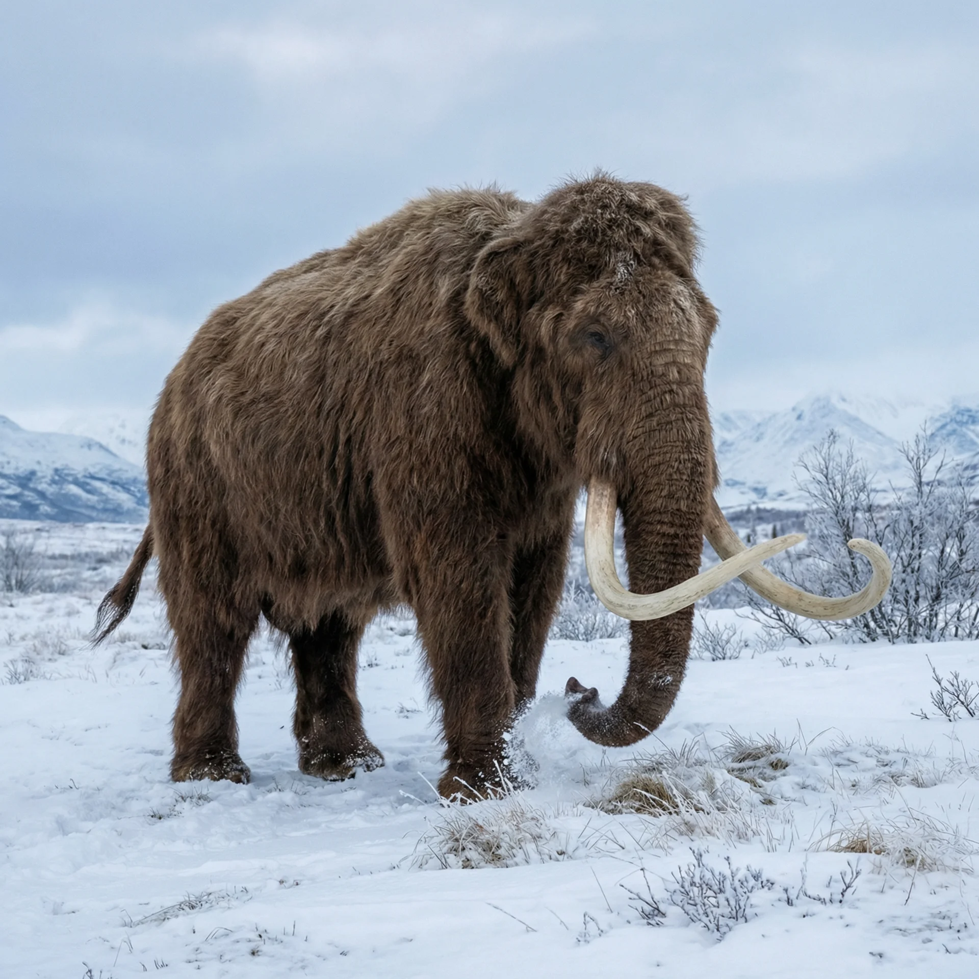 털매머드 (Mammuthus primigenius) — 매머드 · 신생대 고생물 일러스트 | DinoLifePedia