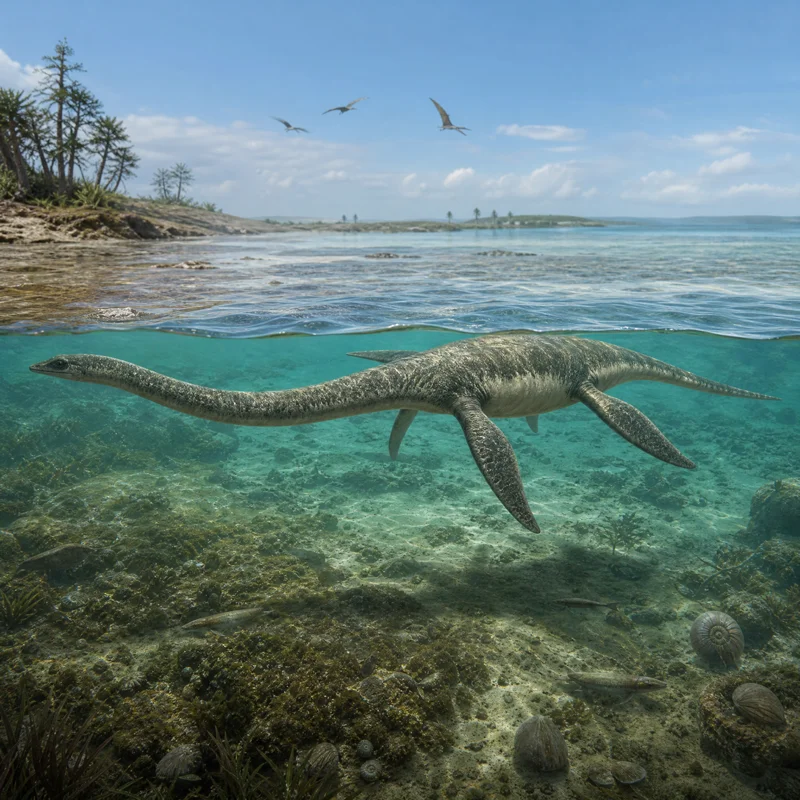 플레시오사우루스 (Plesiosaurus dolichodeirus) — 해양 파충류 · 쥐라기 고생물 일러스트 | DinoLifePedia