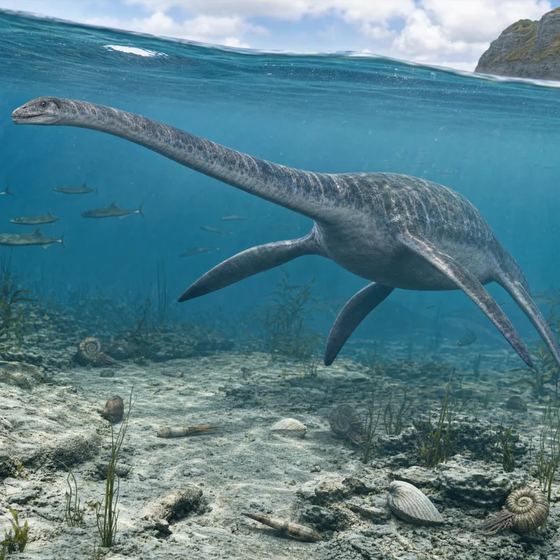 플레시오사우루스 (Plesiosaurus dolichodeirus) — 해양 파충류 · 쥐라기 고생물 일러스트 | DinoLifePedia