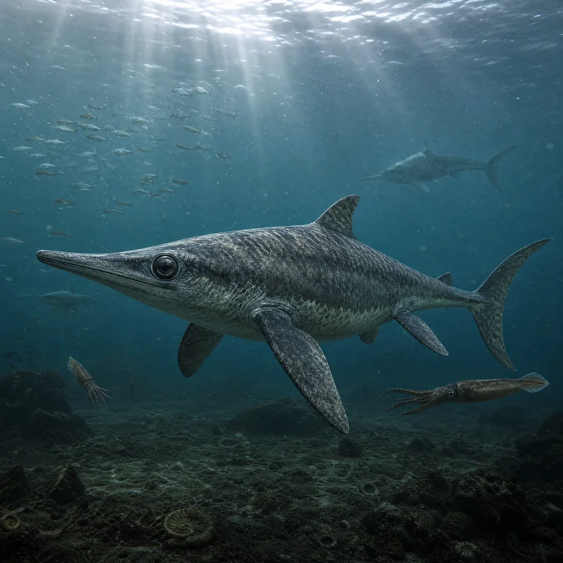 오프탈모사우루스 (Ophthalmosaurus icenicus) — 해양 파충류 · 쥐라기 고생물 일러스트 | DinoLifePedia