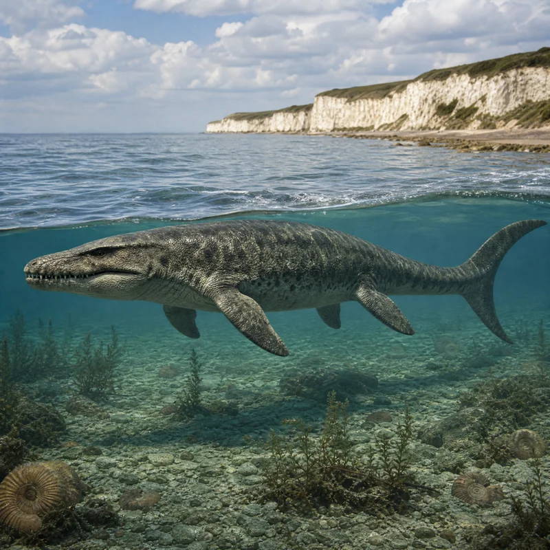 프로그나토돈 (Prognathodon) — 해양 파충류 · 백악기 고생물 일러스트 | DinoLifePedia