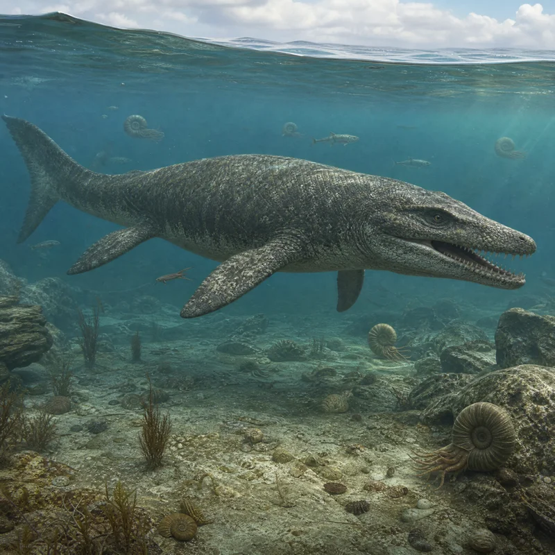 프로그나토돈 (Prognathodon) — 해양 파충류 · 백악기 고생물 일러스트 | DinoLifePedia