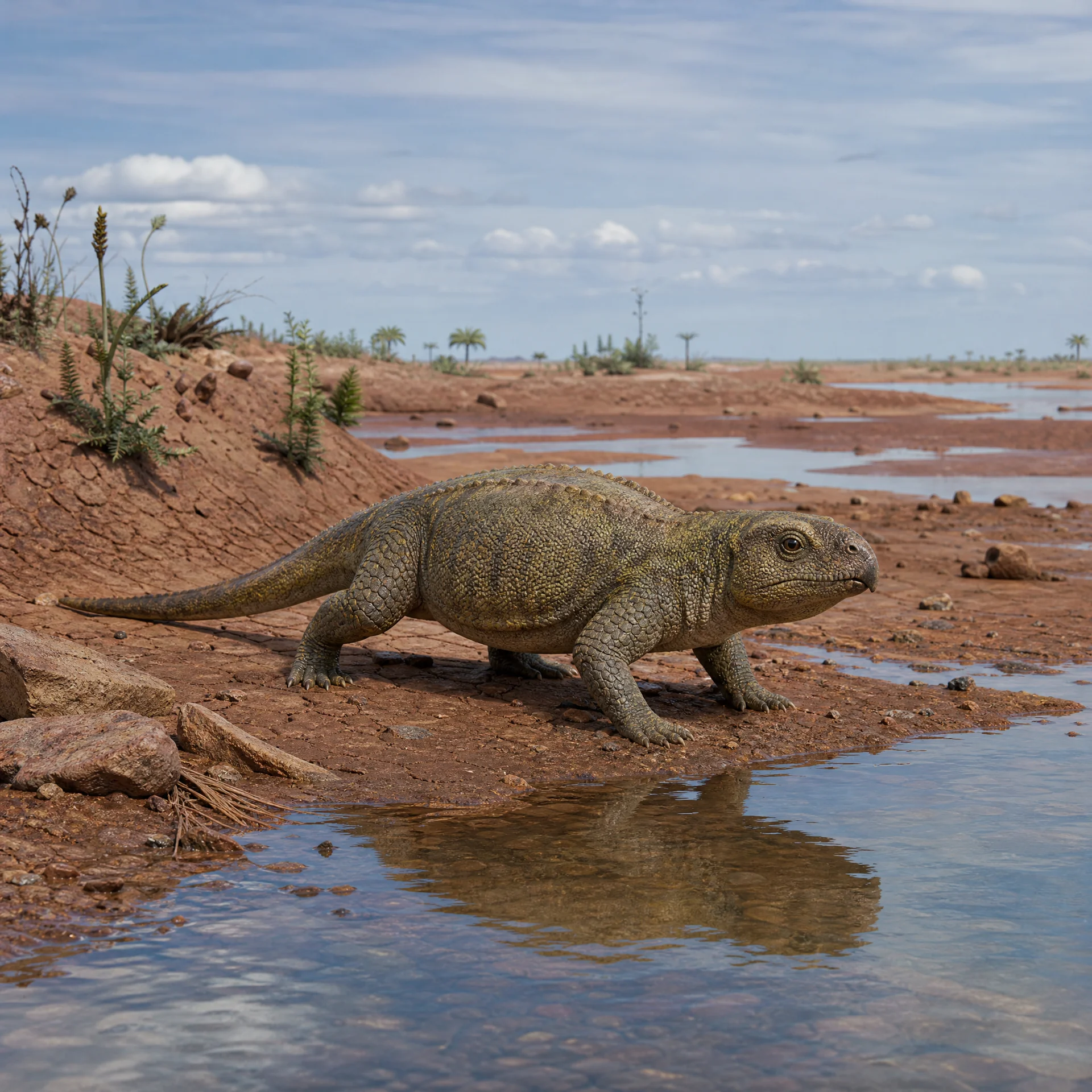 린코사우루스 (Rhynchosaurus articeps) — 해양 파충류 · 트라이아스기 고생물 일러스트 | DinoLifePedia
