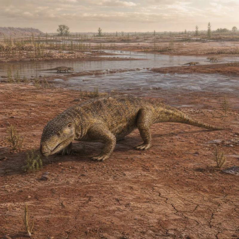 린코사우루스 (Rhynchosaurus articeps) — 해양 파충류 · 트라이아스기 고생물 일러스트 | DinoLifePedia