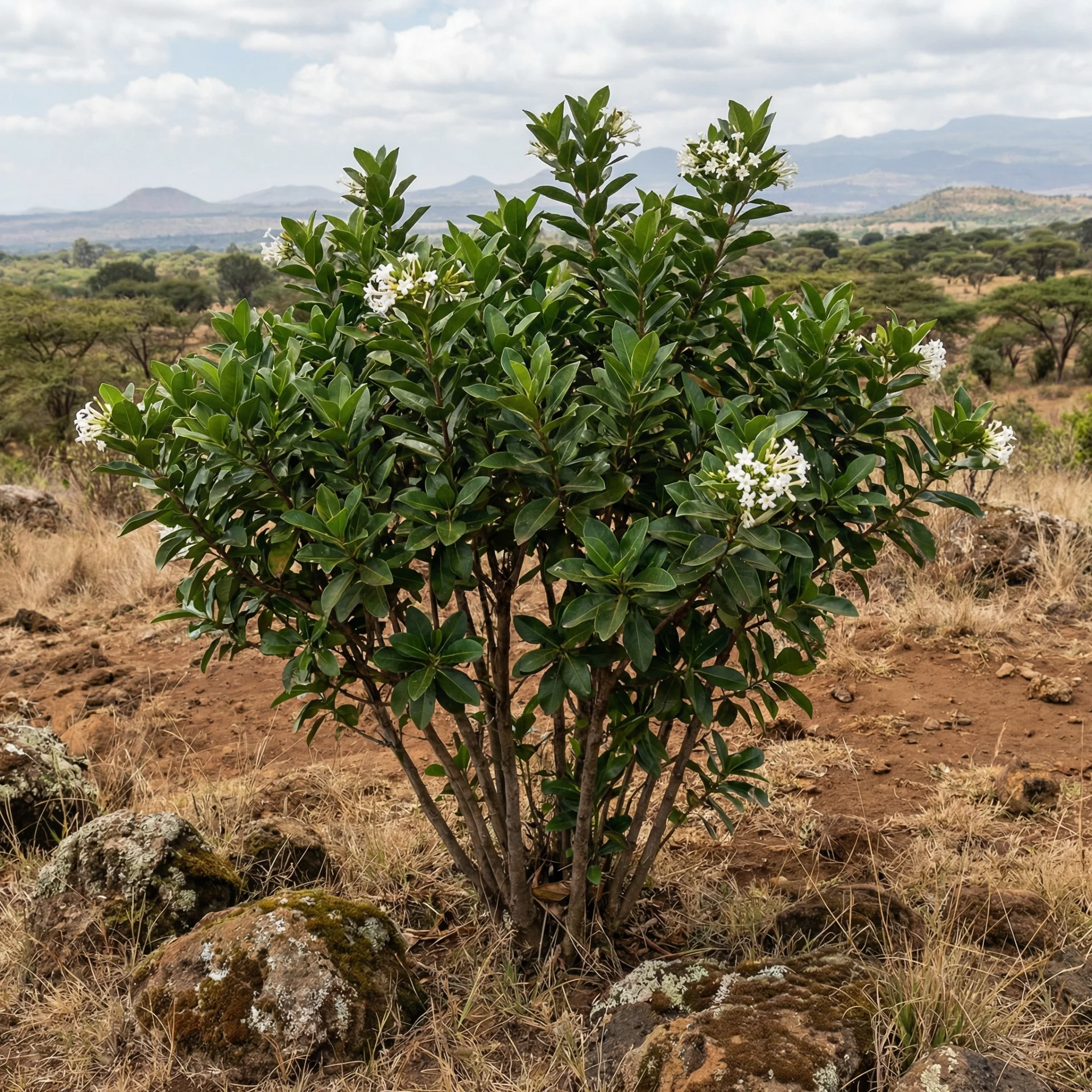Arrow Poison Tree (Acokanthera schimperi) — Plants modern living organism illustration | DinoLifePedia