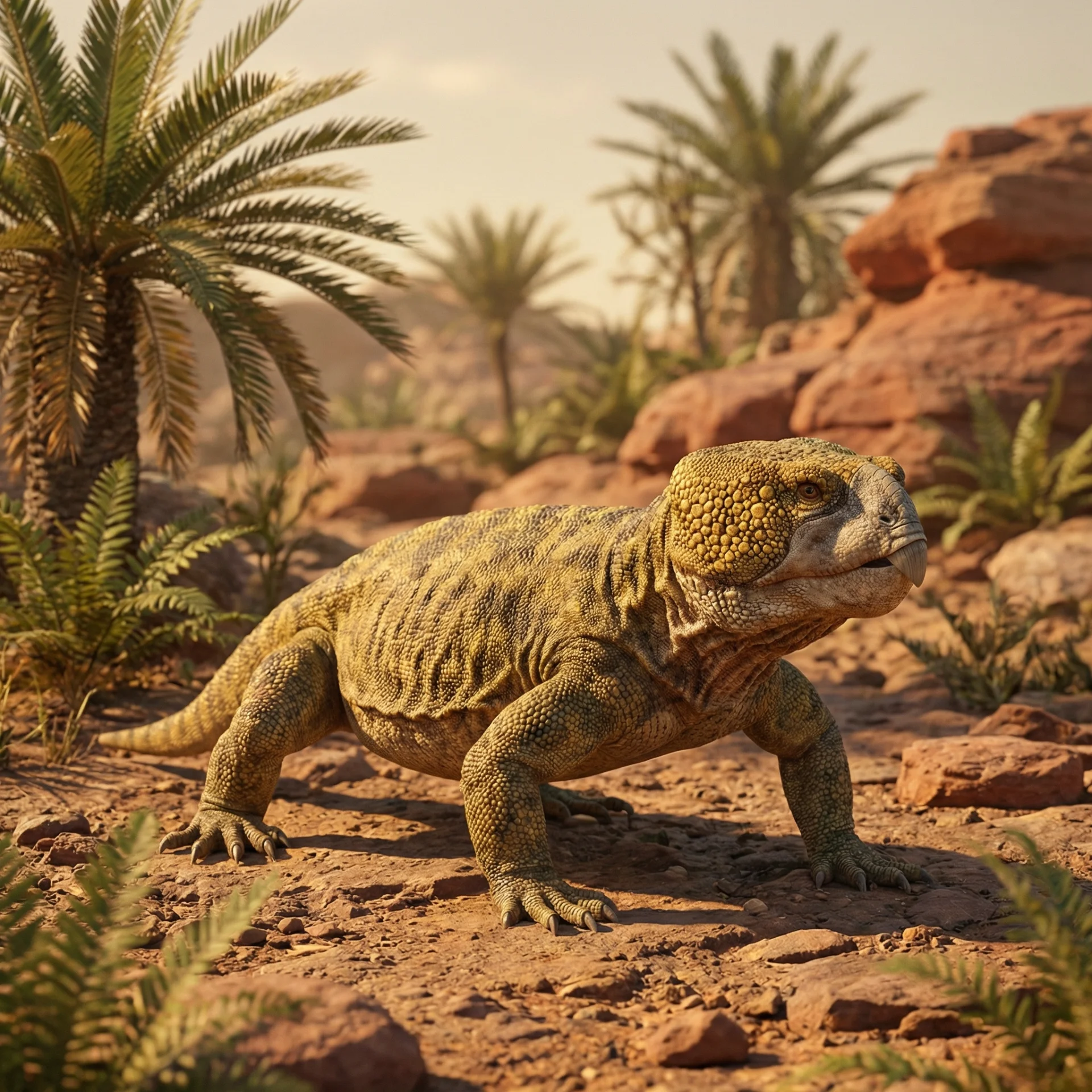 린코사우루스 (Rhynchosaurus articeps) — 해양 파충류 · 트라이아스기 고생물 일러스트 | DinoLifePedia