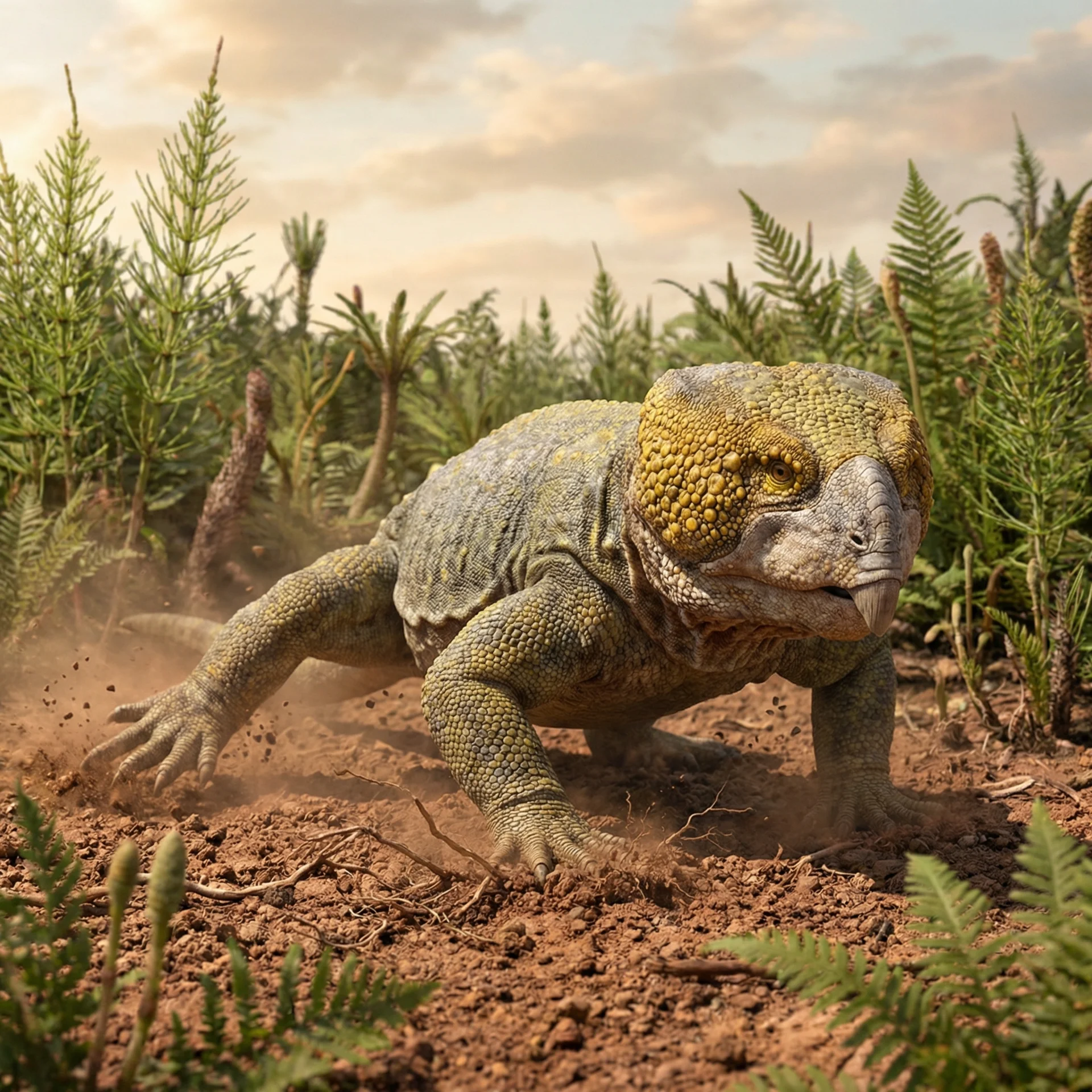 린코사우루스 (Rhynchosaurus articeps) — 해양 파충류 · 트라이아스기 고생물 일러스트 | DinoLifePedia