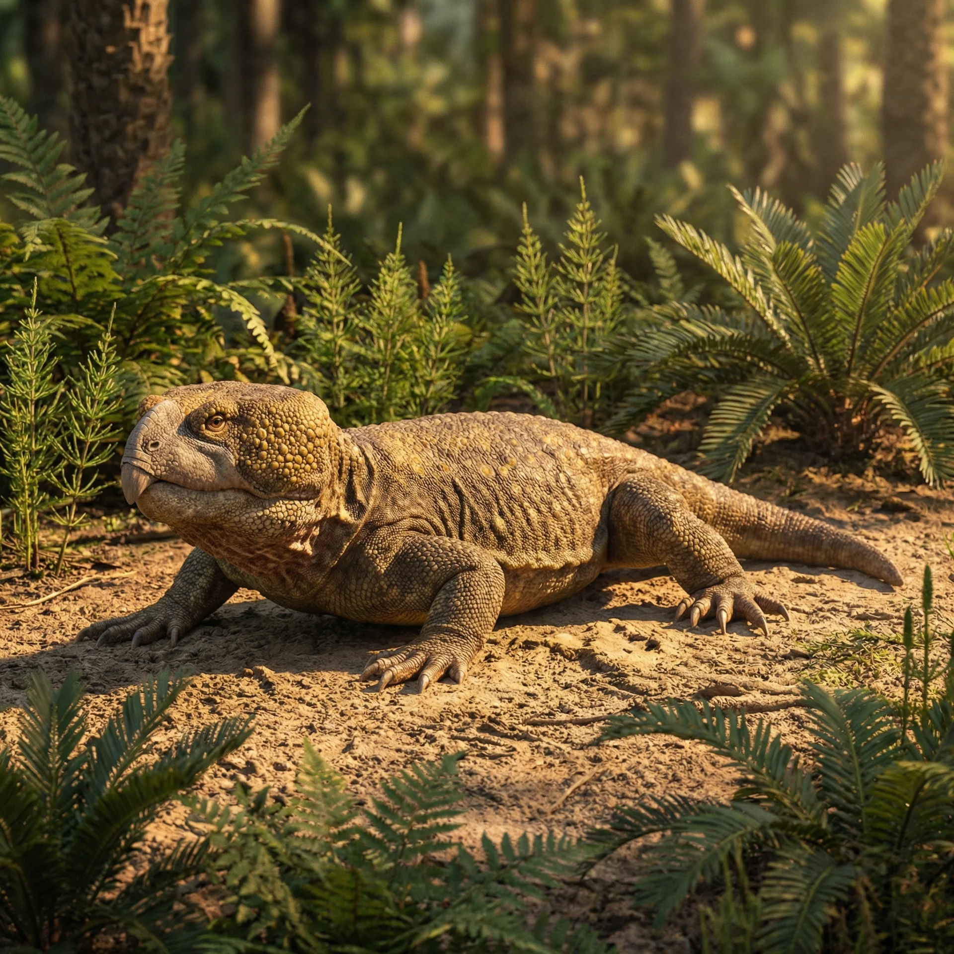 린코사우루스 (Rhynchosaurus articeps) — 해양 파충류 · 트라이아스기 고생물 일러스트 | DinoLifePedia