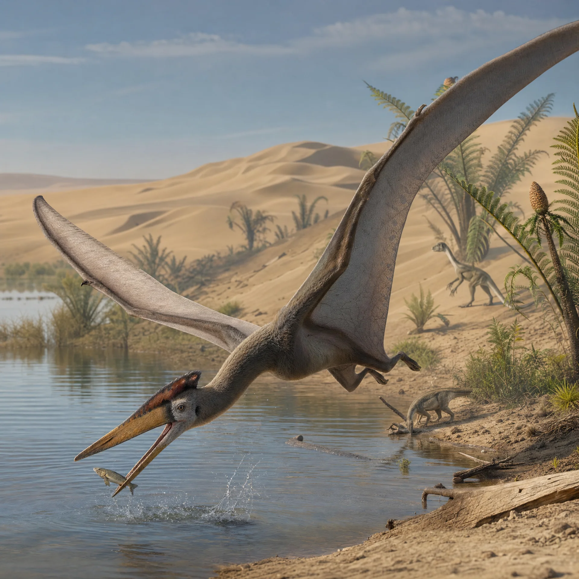 Caelestiventus (Caelestiventus hanseni) — Pterosaurs · Triassic Period prehistoric life illustration | DinoLifePedia