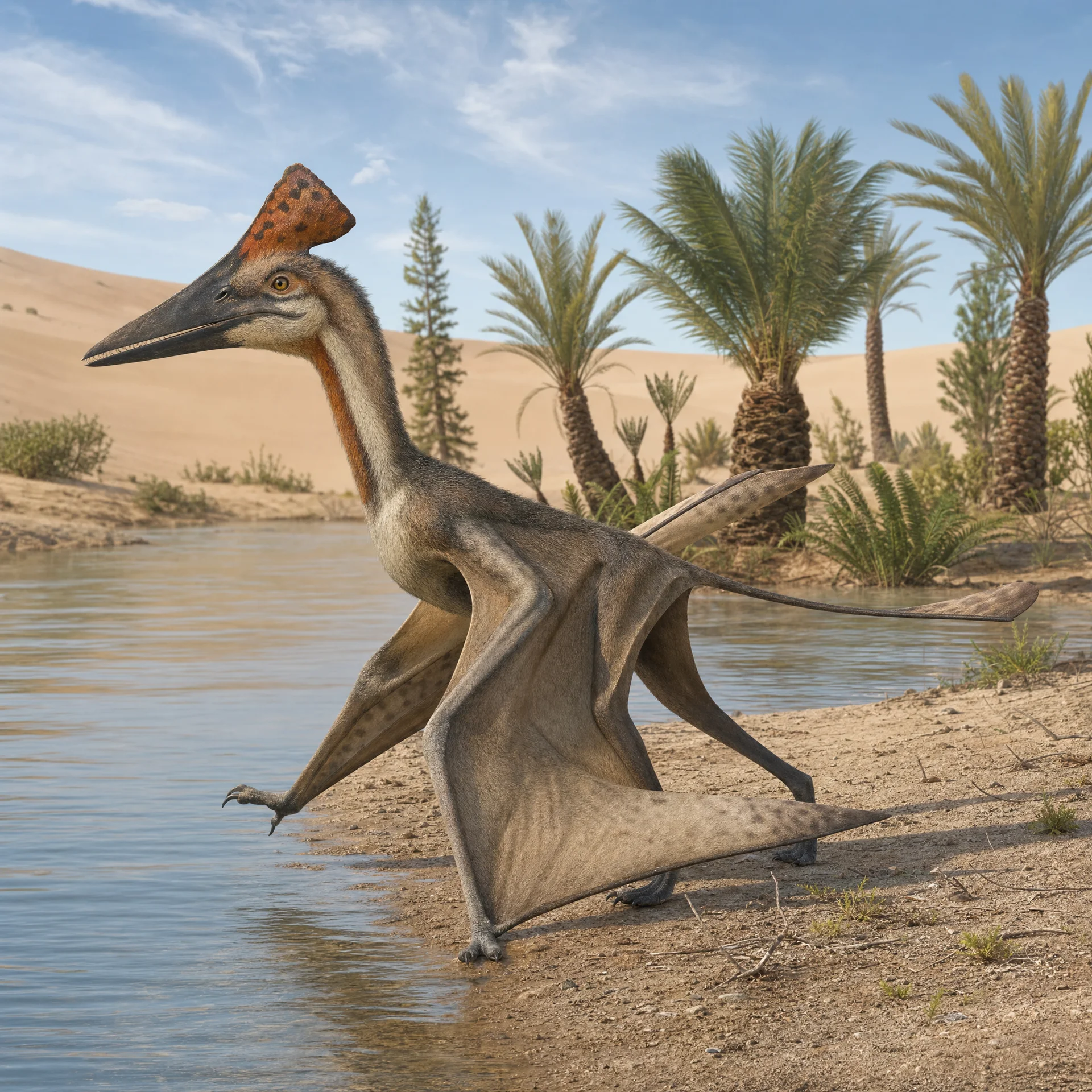 Caelestiventus (Caelestiventus hanseni) — Pterosaurs · Triassic Period prehistoric life illustration | DinoLifePedia